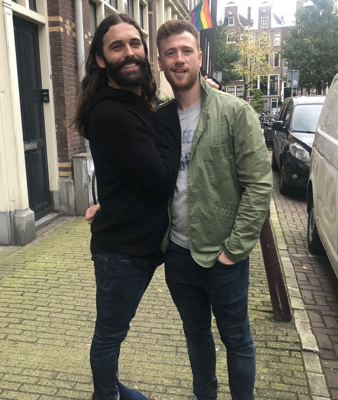 <p>On Dec. 31, 2020, "Queer Eye" star Jonathan Van Ness revealed on Instagram that <a href="https://www.wonderwall.com/celebrity/celeb-weddings-2020-3022551.gallery">he'd quietly married</a> Mark Peacock earlier in the year. A few days later, the hairstylist and grooming expert shared the story of how they fell in love. "We went on a date in London, which turned into more dates whilst I was on comedy tour," JVN wrote alongside an Instagram <a href="https://www.instagram.com/p/CJi96xEgg5n/">slideshow</a> documenting their romance, which appears to have sparked in October 2019 while he was performing in Britain. "At the end of that time I was taking my mom, aunt & friends on a mini break to Amsterdam. I wanted @marklondon to come with but, was it a bit intense to ask Mark to come after a couple weeks' worth of dates to come meet my mom & and friends on a mini break? Maybe so, but something about Mark felt different and I'm quite sure he felt the same 🥰 ." Soon, Mark moved from London to the States, "learn[ed] to drive on the left, got married to my soulmate and one true love @jvn and adopted a little Jack Russell called Pablo and entered a family with 4 amazing cats," he wrote on his own Instagram <a href="https://www.instagram.com/p/CJexMjDl-Ks/">slideshow</a> of memories. </p>