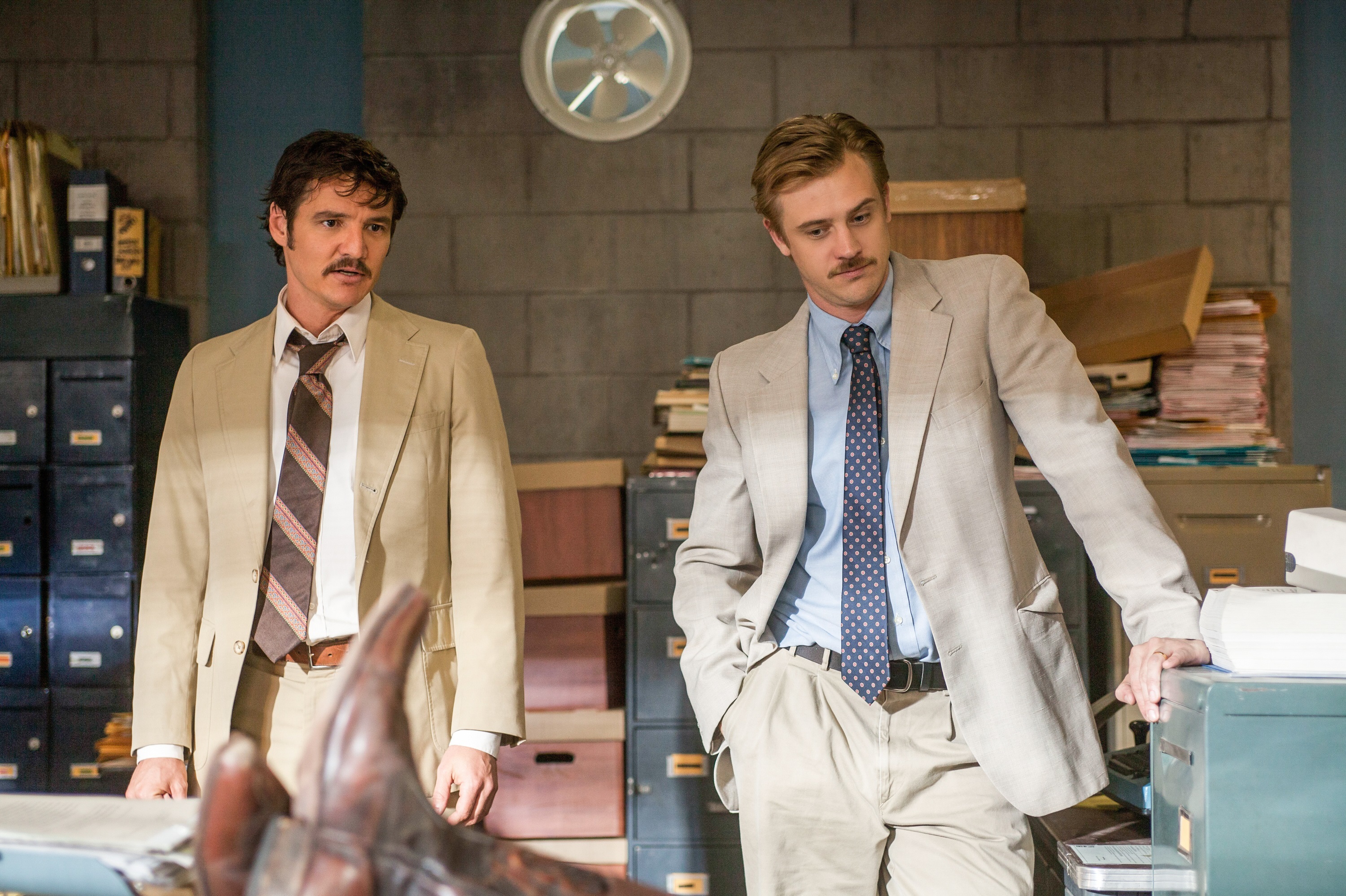 <p>Pedro Pascal (left) and Boyd Holbrook (right) starred on the Netflix original series "Narcos" as two drug enforcement agents sent to Colombia to take down notorious drug lord Pablo Escobar. The first three seasons of the biographical crime drama are available on Netflix, as is the first season of "Narcos: Mexico" -- a companion series that charts the rise of the Guadalajara drug cartel in the 1980s and stars Diego Luna, among others. The third season of companion series "Narcos: Mexico" was released in 2021.</p>