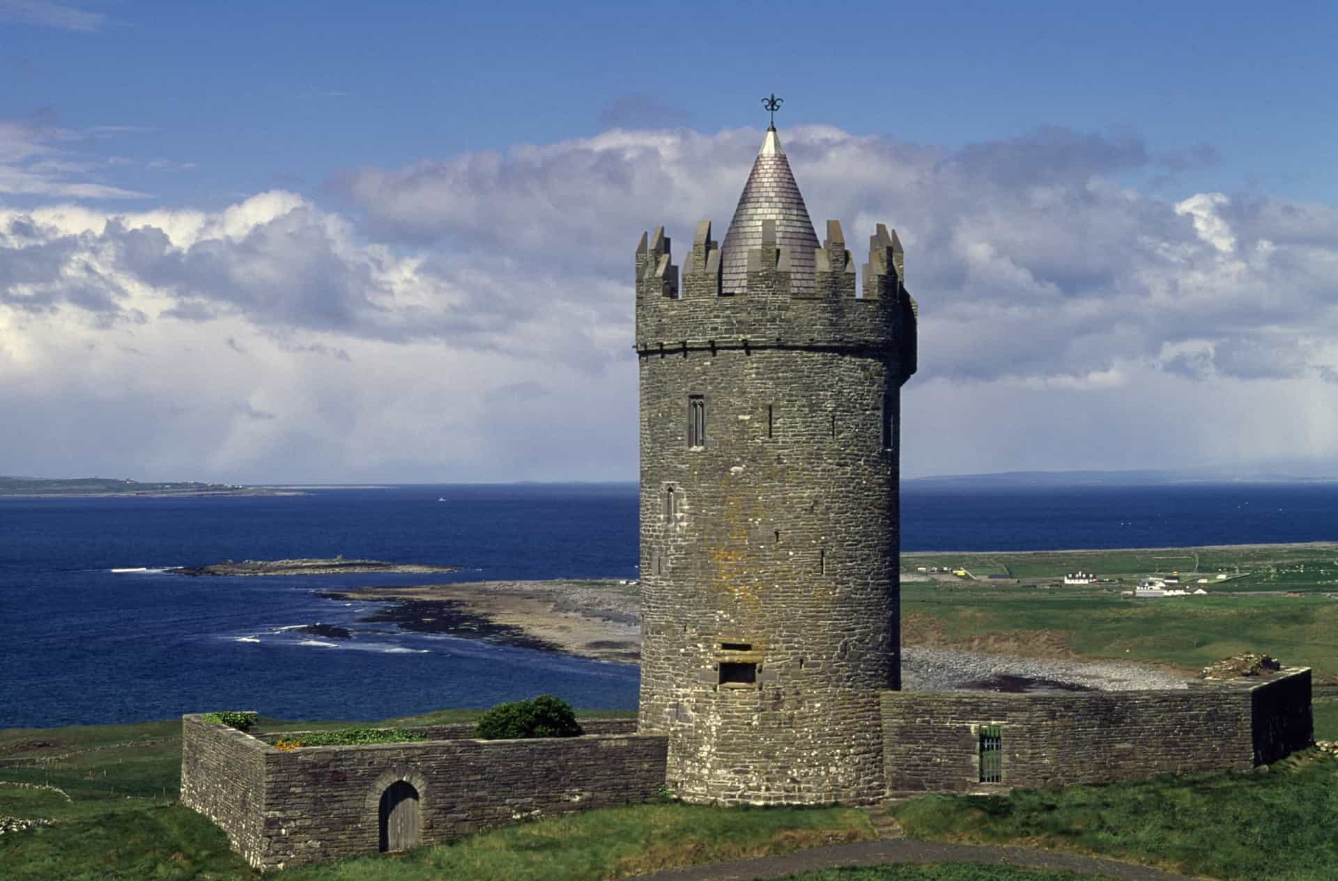 <p>The coastal village of Doolin is marked by numerous archaeological sites, many dating to the Iron Age and earlier. Historical landmarks such as Doonagore Castle, a round 16th-century tower house overlooking Doolin Point, lends additional character to this popular tourist destination.</p>