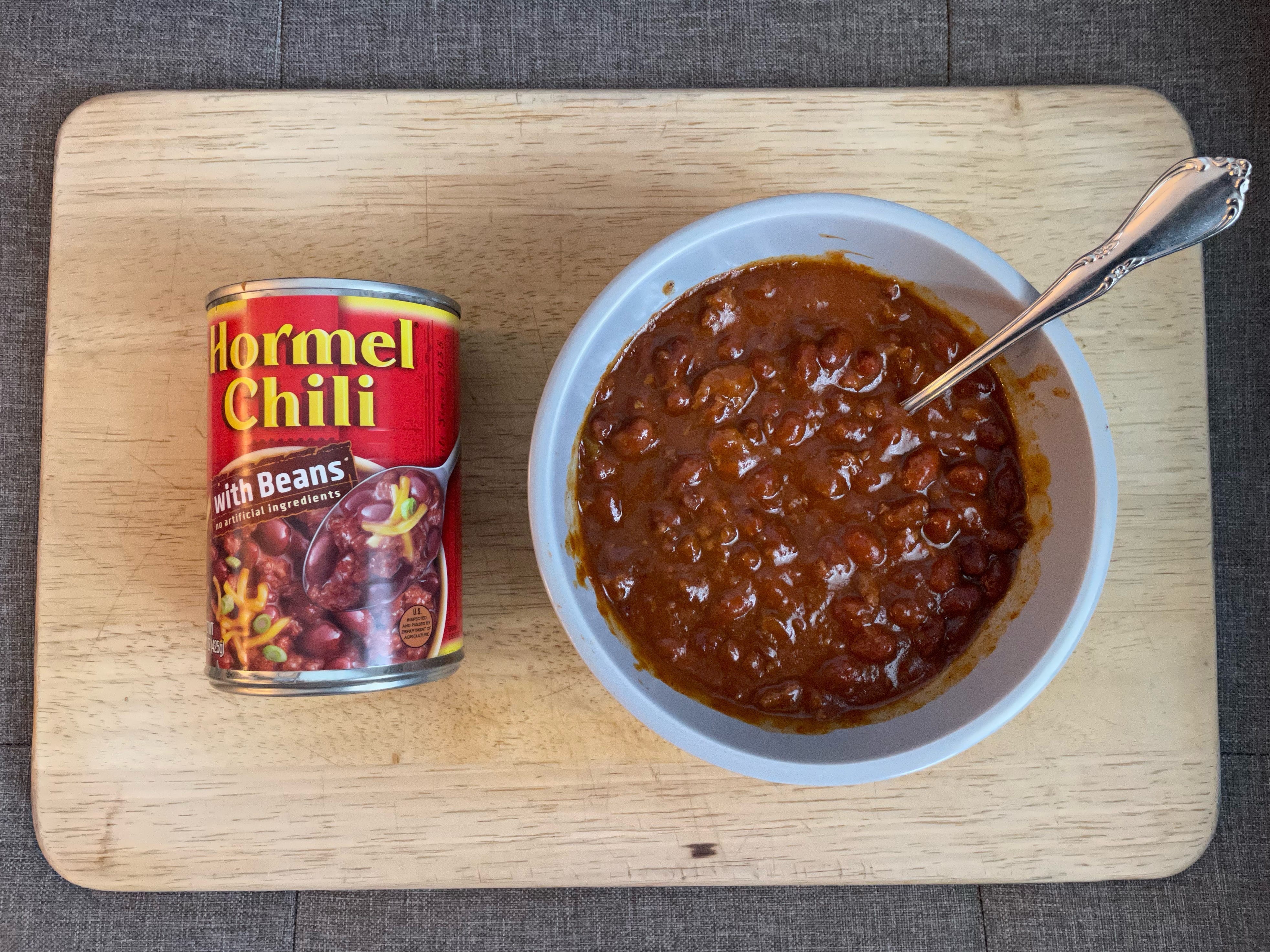 I tried 5 different kinds of canned chili, and there's only one I'd eat again