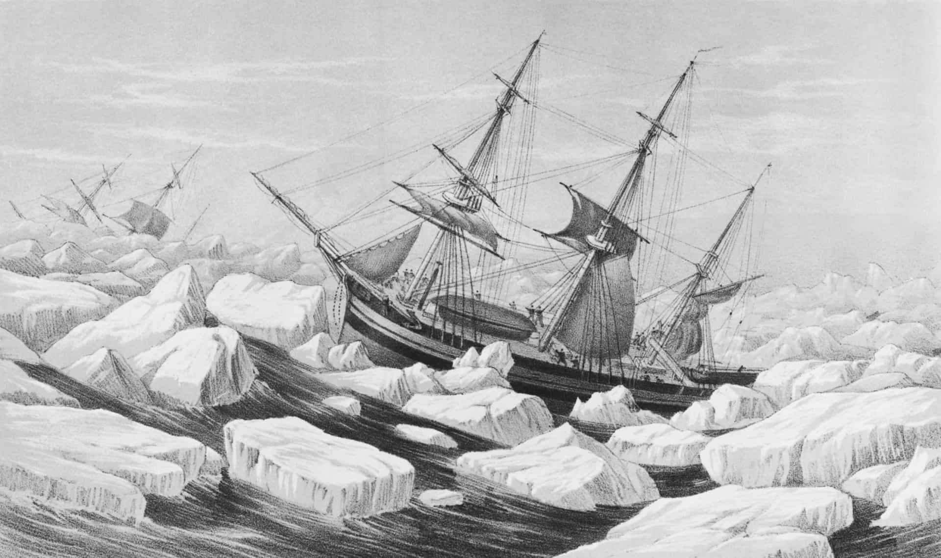 Корабль северный океан. Экспедиция 1845 террор Эребус. Экспедиция Франклина 1845-1847. Пропавшей арктической экспедиции Джона Франклина.. HMS Erebus 1826.