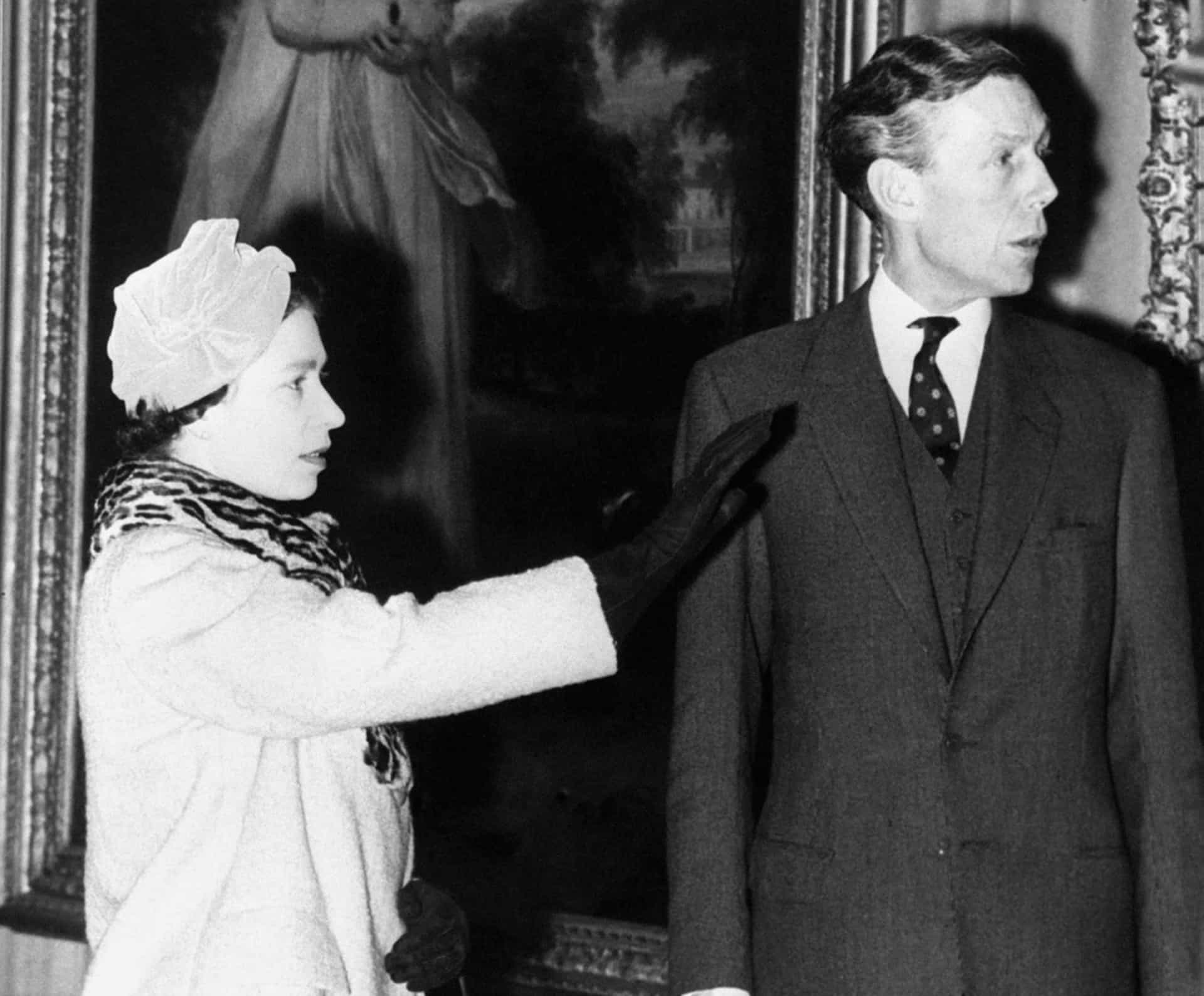 <p>After being offered immunity from prosecution in 1964, Anthony Blunt confessed to being a Soviet spy. This revelation was a closely guarded secret for years, during which time Blunt became Surveyor of the Queen's Pictures. He was unmasked in 1979, but was never prosecuted. He is pictured with the British monarch in the 1950s.</p>