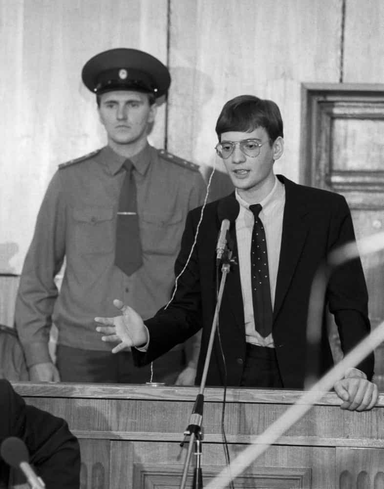 <p>The teenager was swiftly arrested by Soviet security services and appeared in court. During his trial, he declared that we wanted to create an "imaginary bridge" to the East, and that his flight was intended to reduce tension and suspicion between the two Cold War sides. He served 14 months in prison, though the Soviet Union was embarrassed for far longer.</p>
