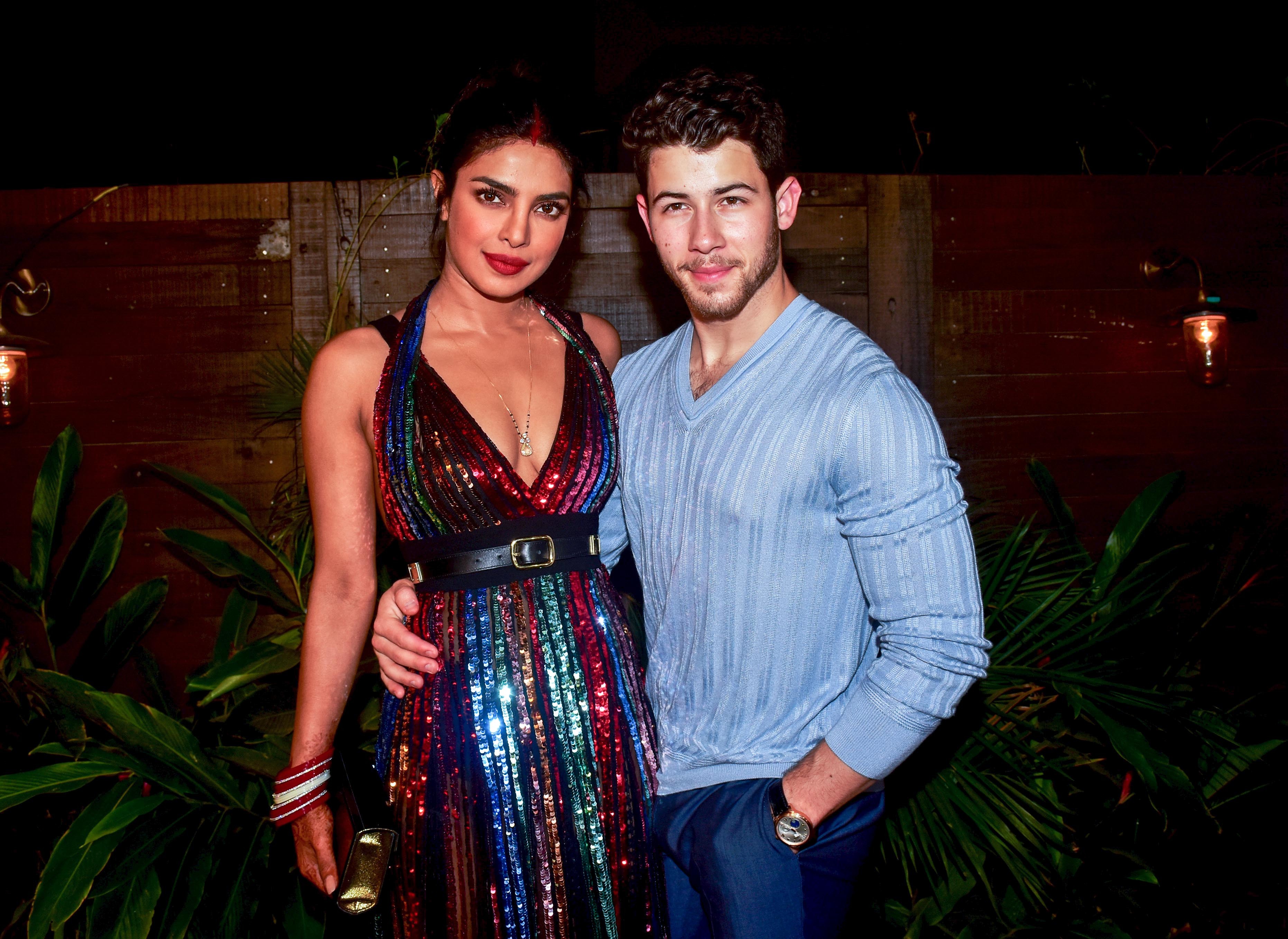 <p><a href="https://www.wonderwall.com/celebrity/profiles/overview/nick-jonas-1229.article">Nick Jonas</a> and Priyanka Chopra got <a href="https://www.wonderwall.com/celebrity/photos/icymi-celeb-news-july-22-july-28-2018-michelle-williams-married-demi-lovato-overdose-nick-jonas-priyanka-chopra-engaged-3015546.gallery?photoId=1028875">engaged</a> in July 2018 after less than two months of dating and <a href="https://www.wonderwall.com/celebrity/couples/nick-jonas-priyanka-chopra-wedding-married-celeb-love-life-news-december-2018-hollywood-romance-report-3017542.gallery">married</a> in December the same year. But the seeds of their romance were sown much earlier. After gushing about Priyanka's beauty and talent to a mutual friend -- her "Quantico" co-star Graham Rogers -- the pop star sent her a DM on Twitter in September 2016. Priyanka hit Nick back and asked him to text her instead. They finally met in person several months later at the 2017 Vanity Fair Oscar Party. More text flirting followed, and they met for a drink a week ahead of the <a href="https://www.wonderwall.com/celebrity/photos/2017-met-gala-celebrity-arrivals-3006111.gallery">2017 Met Gala</a>, where both attended as guests of designer Ralph Lauren... but they were so busy, it still took another year for them to actually go on a proper date. They finally made it happen on May 25, 2018. <a href="https://www.wonderwall.com/news/nick-jonas-marks-first-date-anniversary-wife-priyanka-chopra-gushing-post-mariah-carey-3019753.article">Nick shared details</a> on Instagram a year later. "One year ago today I went to go see Beauty and the Beast at the Hollywood bowl with a group of friends. One of those friends was the woman that would become my best friend, my confidant, my muse, my beautiful wife," he wrote. In January 2022, they became first-time parents when they welcomed a child <a href="https://www.wonderwall.com/celebrity/stars-who-used-surrogates-babies-families-443655.gallery">via surrogate</a>.</p>