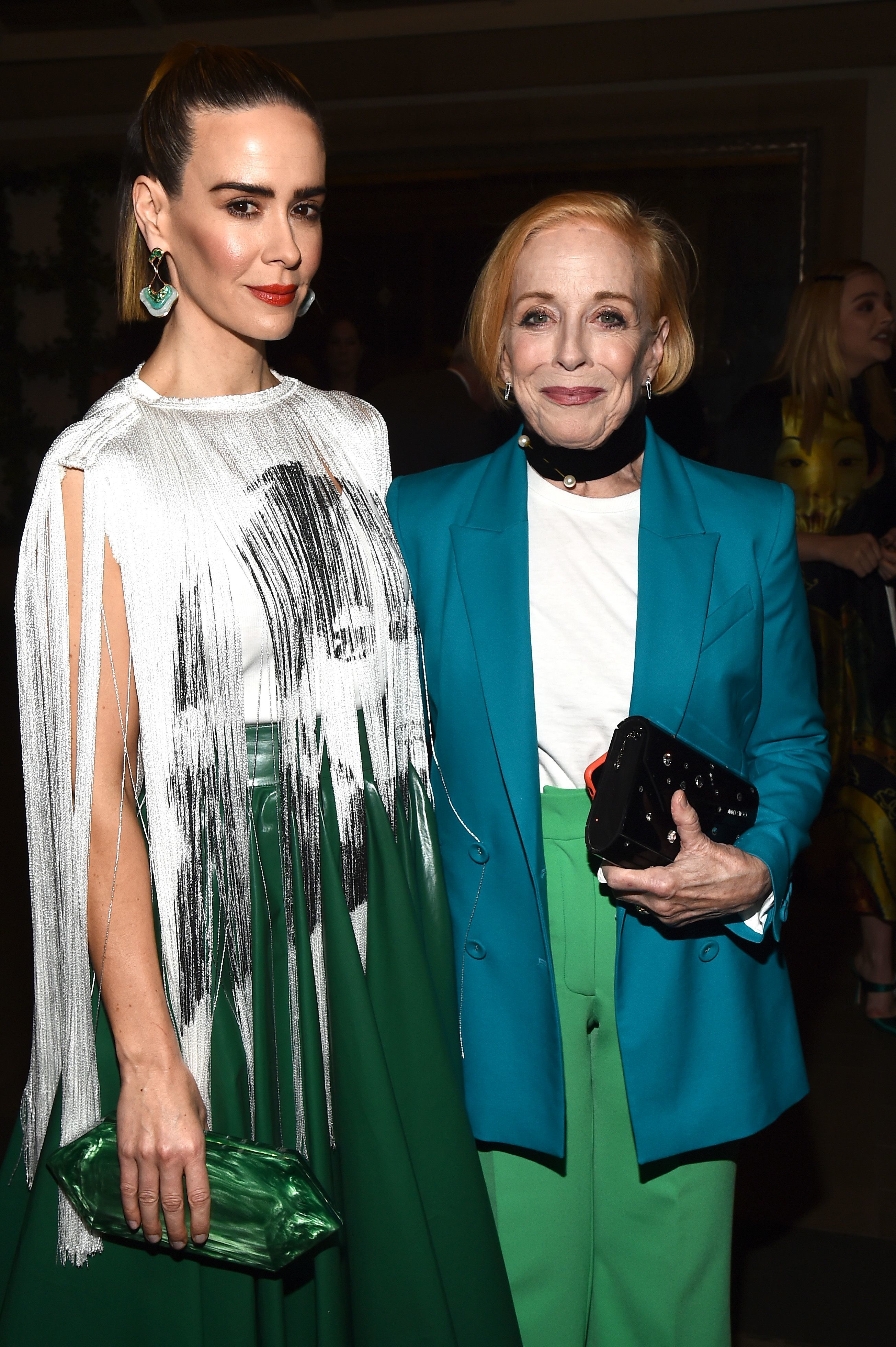 <p>Sarah Paulson and Holland Taylor started their romance after the "Two and a Half Men" alum -- who's 32 years older than the "American Horror Story" franchise star -- slid into Sarah's DMs! "It's a long story. We met a very, very long time ago. I was with someone else," Sarah explained on "Watch What Happens Live With <a href="https://www.wonderwall.com/celebrity/profiles/overview/andy-cohen-1524.article">Andy Cohen</a>" in January 2019. They eventually reconnected while working on a project at another star's place. "We were doing a thing at Martha Plimpton's house. It was for an organization that she was working with and we were both doing a little PSA for it," Sarah explained. "We sort of breezed by each other and started following each other on Twitter." Some direct messages followed, and that was it. The couple's romance was made public in late 2015.</p>