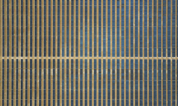 An aerial view of Mohammed bin Rashid Solar Park in Dubai in January 2022. Solar is essential to the UAE's new energy mix. All photos by Pawan Singh / The National