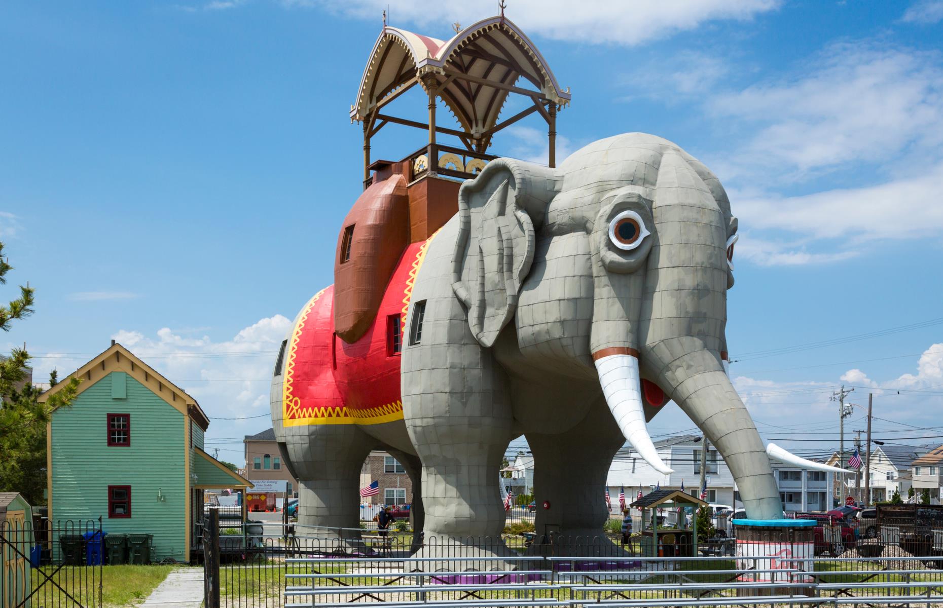 <p><span><a href="https://lucytheelephant.org/">Lucy the Elephant</a></span> is rather old. The tin-and-wood structure was built in 1882, modelled after real-life elephant Jumbo who starred as the ‘Largest Elephant on Earth’ in P.T. Barnum’s circus. She’s also rather large, looming over the coastal city of Margate at a lofty 65 feet (20m) and weighing 90 tons. She once housed offices and a restaurant. Lucy is currently being restored so tours of the inside – usually accessed via a spiral staircase in one of her legs – are suspended. <a href="http://lucytheelephant.org/">Check the website for updates</a>.</p>