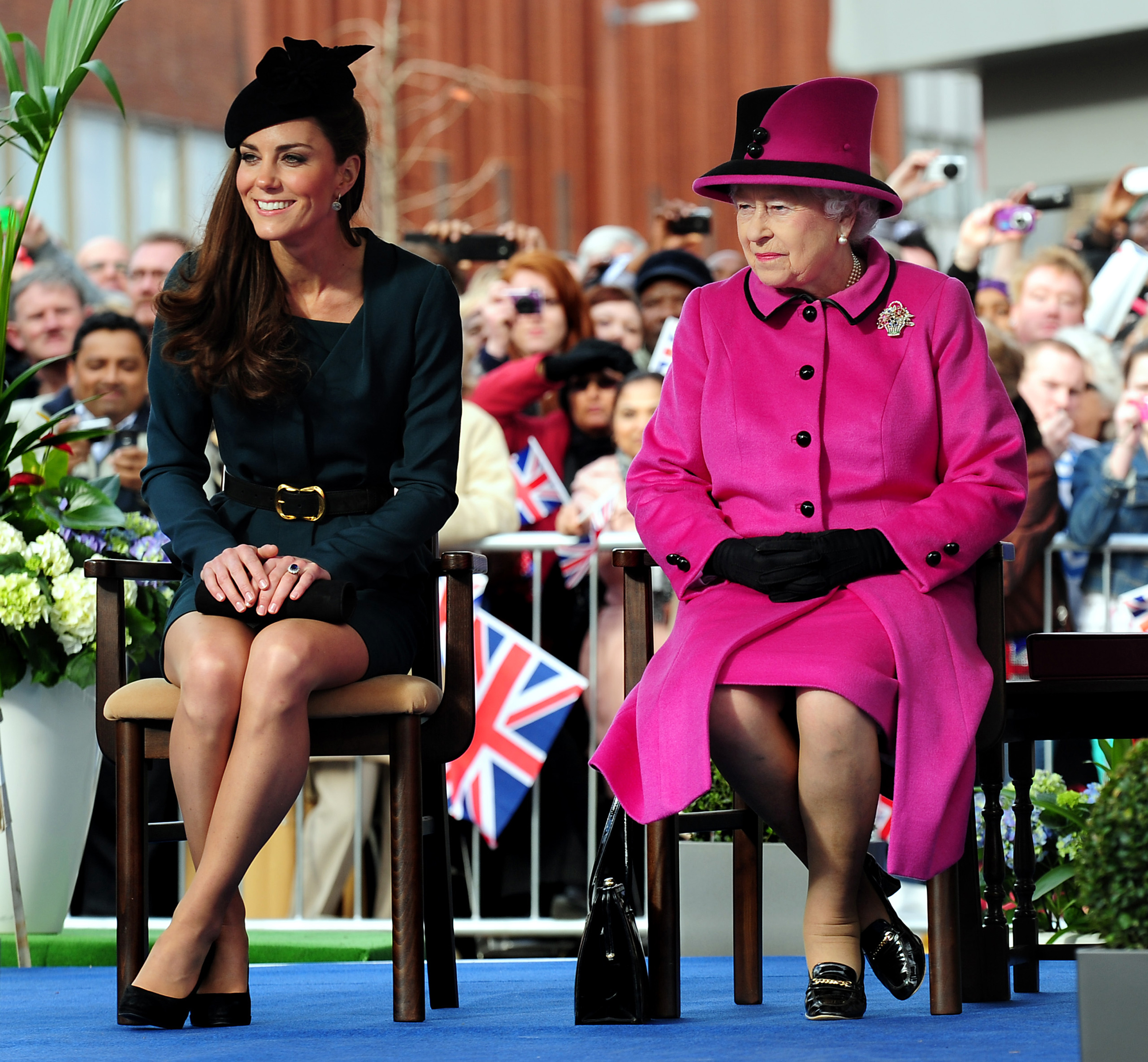 <p><a href="https://www.wonderwall.com/celebrity/profiles/overview/duchess-kate-1356.article">Duchess Kate</a> sat alongside Queen Elizabeth II during a visit to the city of Leicester in central England on March 8, 2012, as the monarch began her Diamond Jubilee tour of Britain to celebrate 60 years on the throne.</p>
