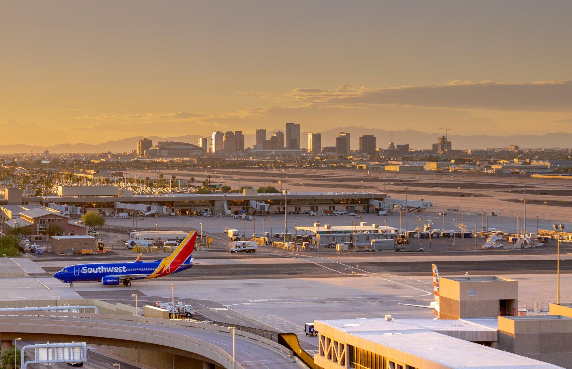 <p>Conveniently located just three miles (5km) from downtown Phoenix, <a href="https://www.skyharbor.com/">this traveler favorite</a> was ranked as the fifth-best Mega Airport in North America by J.D. Power’s <a href="https://www.jdpower.com/business/press-releases/2021-north-america-airport-satisfaction-study">annual satisfaction study</a>. One of the largest and busiest airports in the country, it typically handles 1,200 aircraft and 125,000 passengers every day. Thanks to a modernization project completed in 2020, Terminal 3 has been equipped with extra ticket counters, baggage processing facilities and an improved security system, making things even more streamlined.</p>
