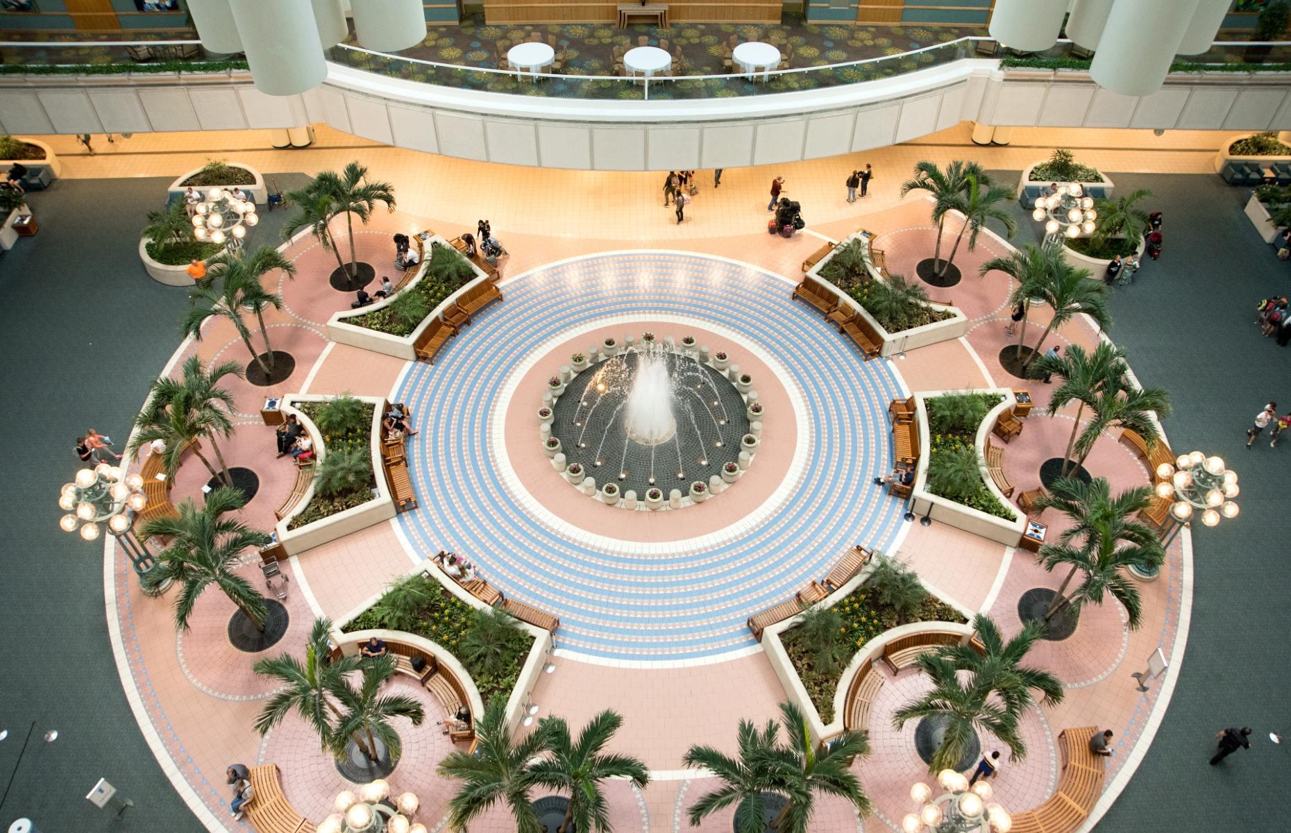 <p>Expect light and airy interiors, 35-foot-tall (11m) synthetic palm trees and Art Deco-style touches in <a href="https://orlandoairports.net/">this modern airport</a>, located six miles (10km) from downtown Orlando. A former military hub, it's continued to grow since 1981, when the first commercial terminals opened, and <a href="https://www.internationalairportreview.com/airports/68589/orlando-international-airport-mco/">surpassed Miami International Airport as the state’s busiest in 2017</a>. Today, it runs direct flights to 98 US destinations and 48 international destinations, plus, it was among the highest-scoring Mega Airports in <a href="https://www.jdpower.com/business/press-releases/2021-north-america-airport-satisfaction-study">J.D. Power’s 2021 Airport Satisfaction Index</a>.</p>