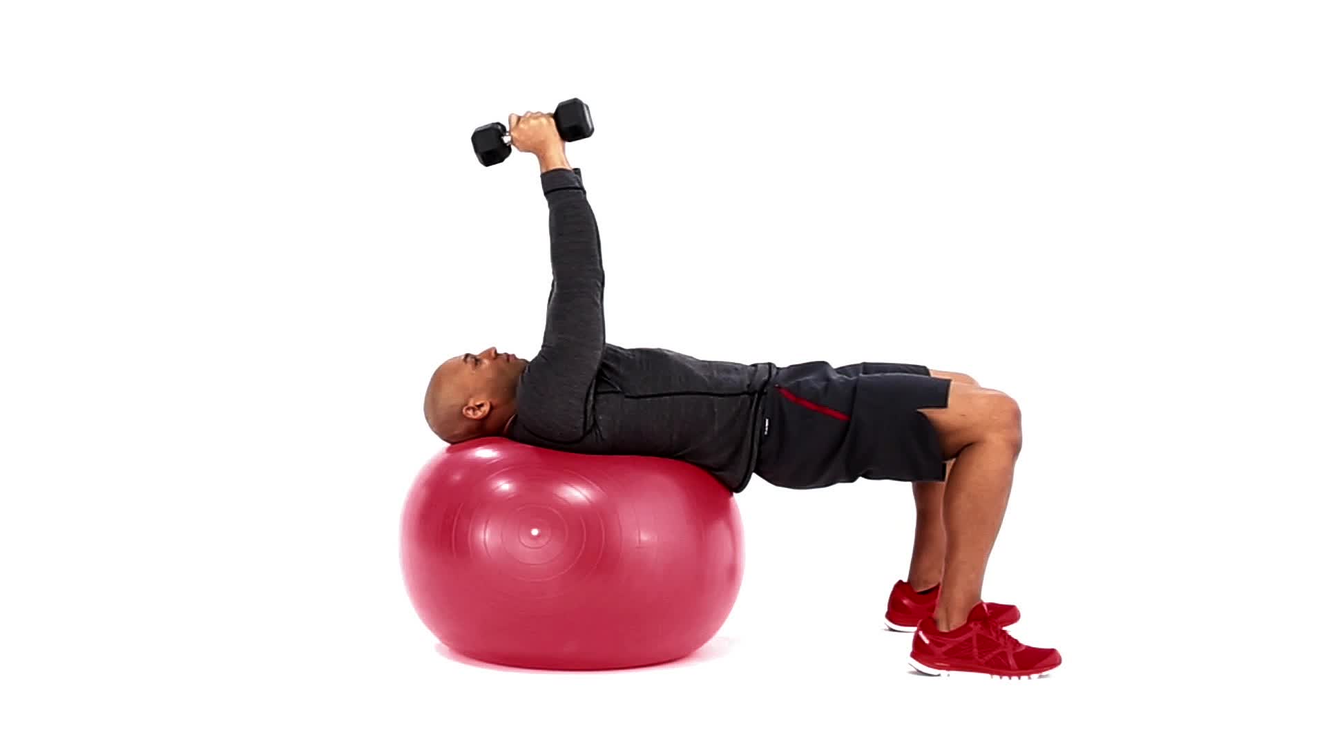 バランスボール ダンベル ライング トライセプス エクステンション トライセプス 三角筋 大胸筋 腹筋 Msn ヘルス