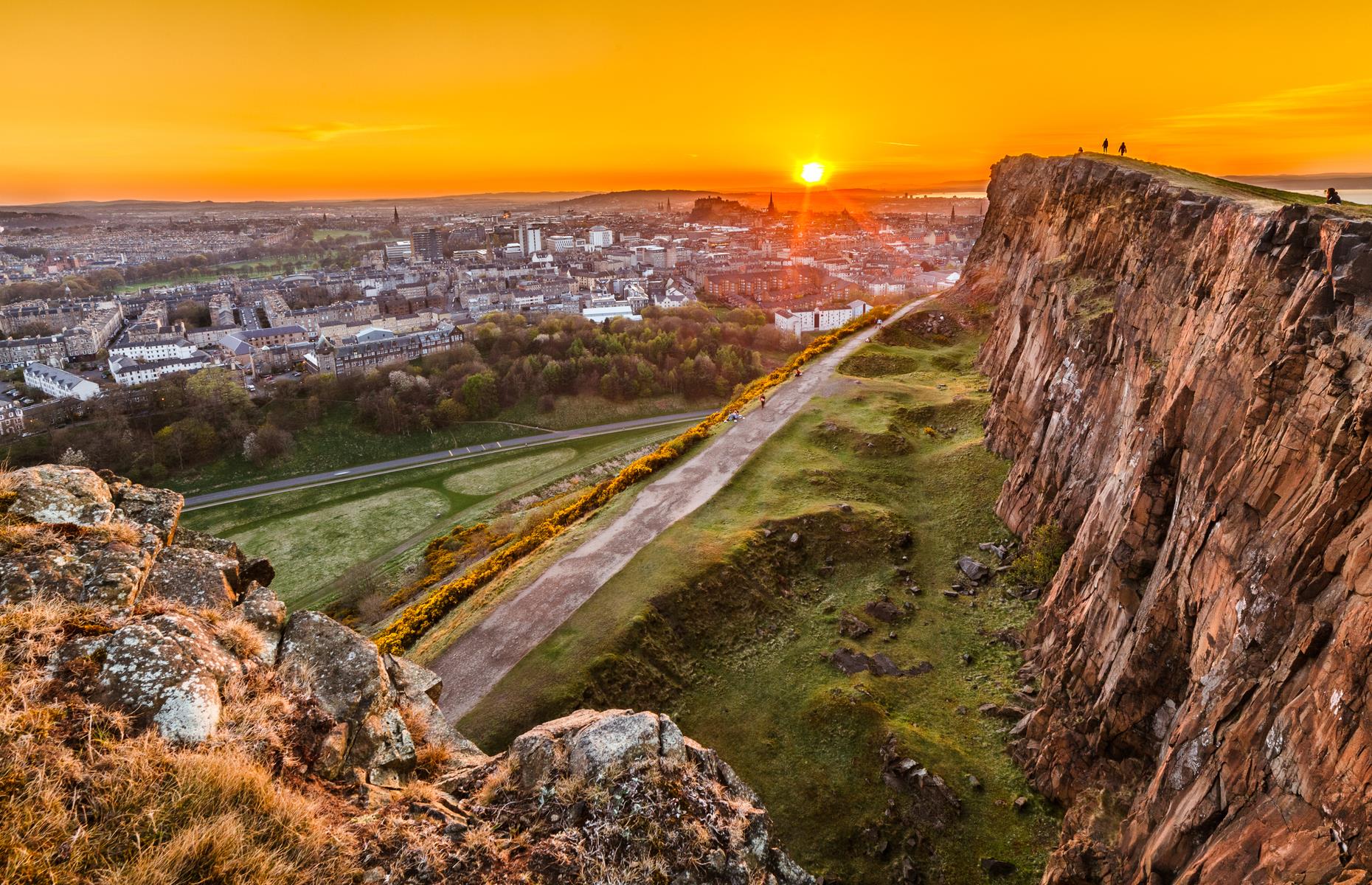 Get the train into Edinburgh and you’ll weave around the rocky base of Arthur’s Seat – Scotland’s most Marilyn (a British hill over 500 feet/150m). Jutting almost 825 feet (251m) above the Firth of Forth, this city center climb is a beginner’s best bet: there are three different routes that will take you to the summit, taking no more than two hours uphill – and much less on the way down. You can go any time of year, so long as it’s not icy or overly windy.