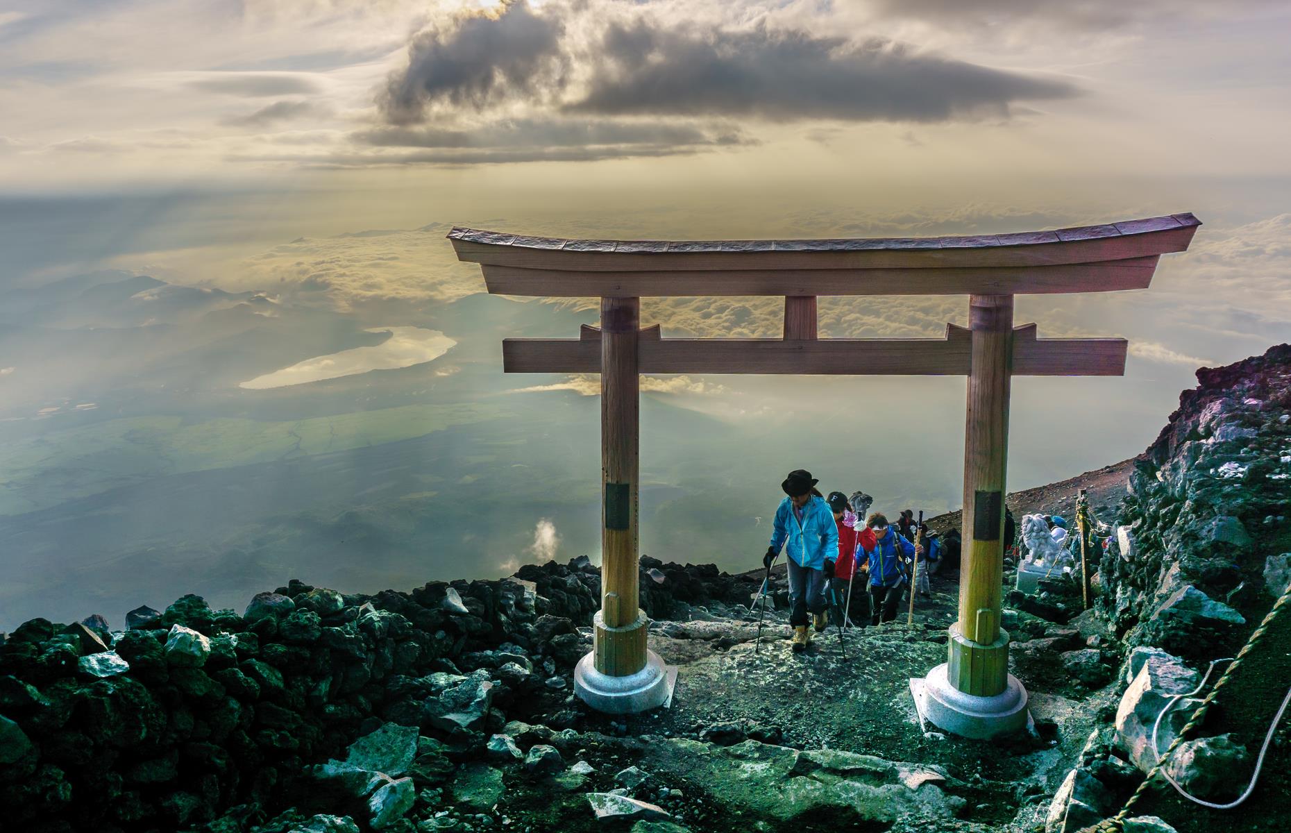 Fuji-san, as it is reverently known in Japanese, is integral to Japanese identity. Climbing its rocky slopes will allow you to learn more about the country’s culture. Look out for the torii gate on the mountaintop, which marks the entrance to sacred ground: Fuji, after all, is revered in the Shinto faith.