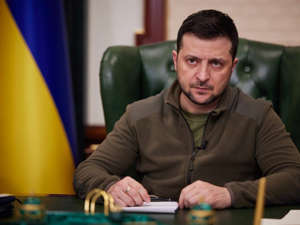 Ukrainian President Volodymyr Zelenskyy seen on March 10, 2022. Office of the President of Ukraine