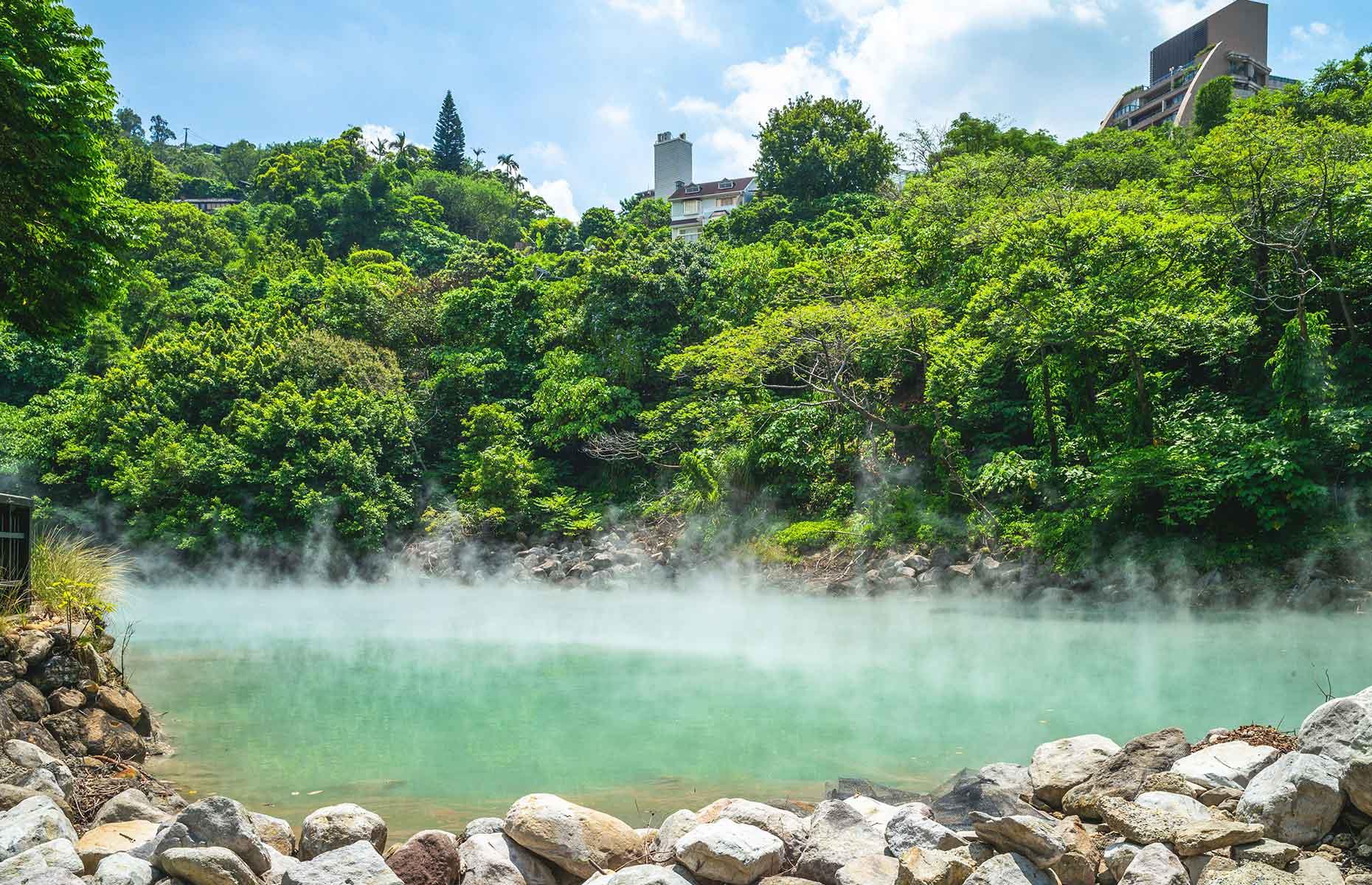 <p>Thermal Valley, situated on the northern fringes of Taipei, is one of the most breathtaking sights in Taiwan. Its steaming, turquoise waters give an ethereal feel but visitors should certainly take heed of its ‘Death Valley’ nickname. The waters are a sizzling 212<strong>°</strong>F (100<strong>°</strong>C) and the Beitou rocks – which can only be found in Taiwan and Japan – contain a radioactive element of radium. It’s best to stick to the wooden walkway that lines the valley, visit one of the public hot springs and admire the surrounding foliage.</p>