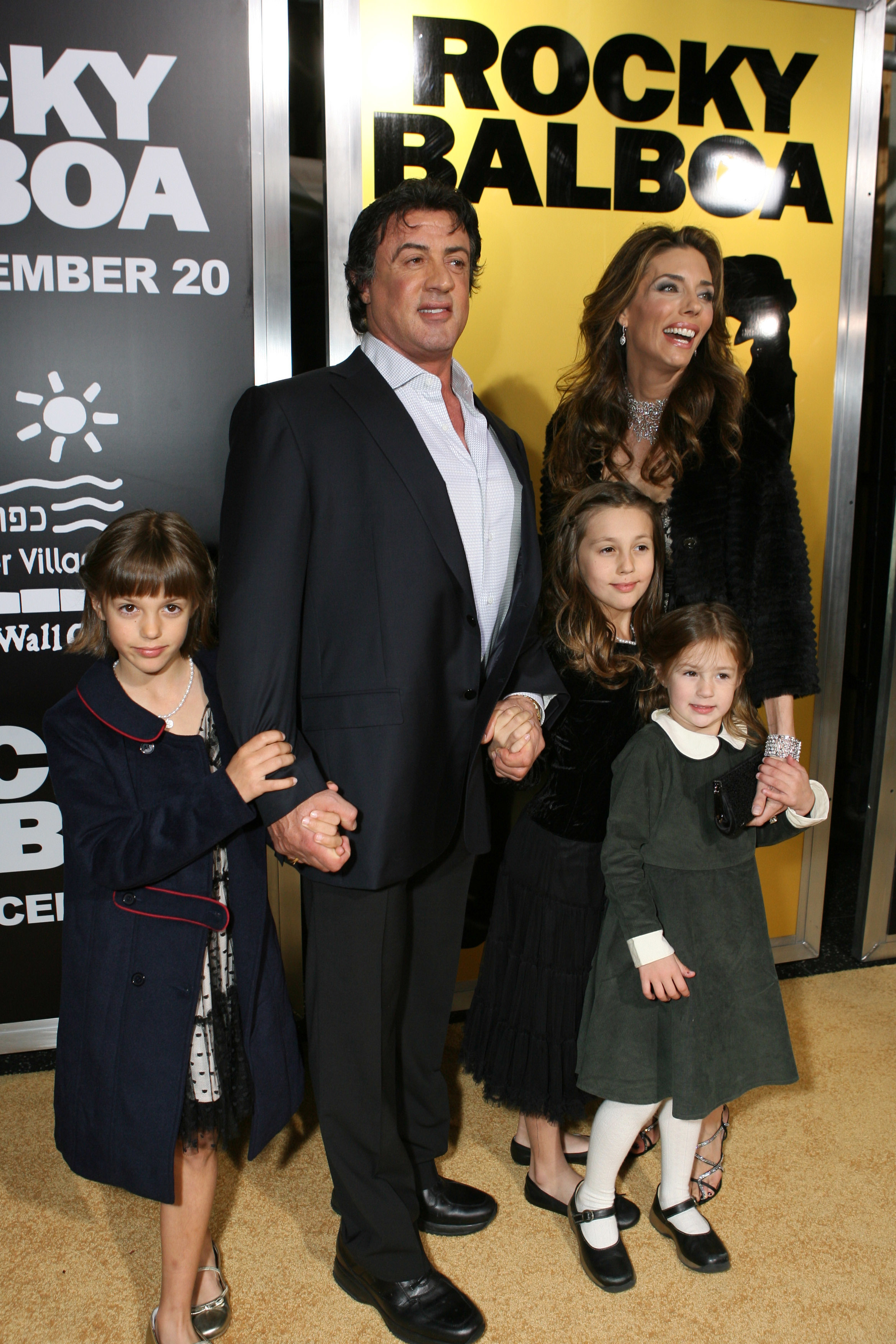 <p>Sylvester Stallone and wife Jennifer Flavin brought their daughters -- Sistine Rose Stallone, Sophia Rose Stallone and Scarlet Rose Stallone -- to the world premiere of his film "Rocky Balboa" on Dec. 13, 2006. Next, see the lovely ladies all grown up...</p>
