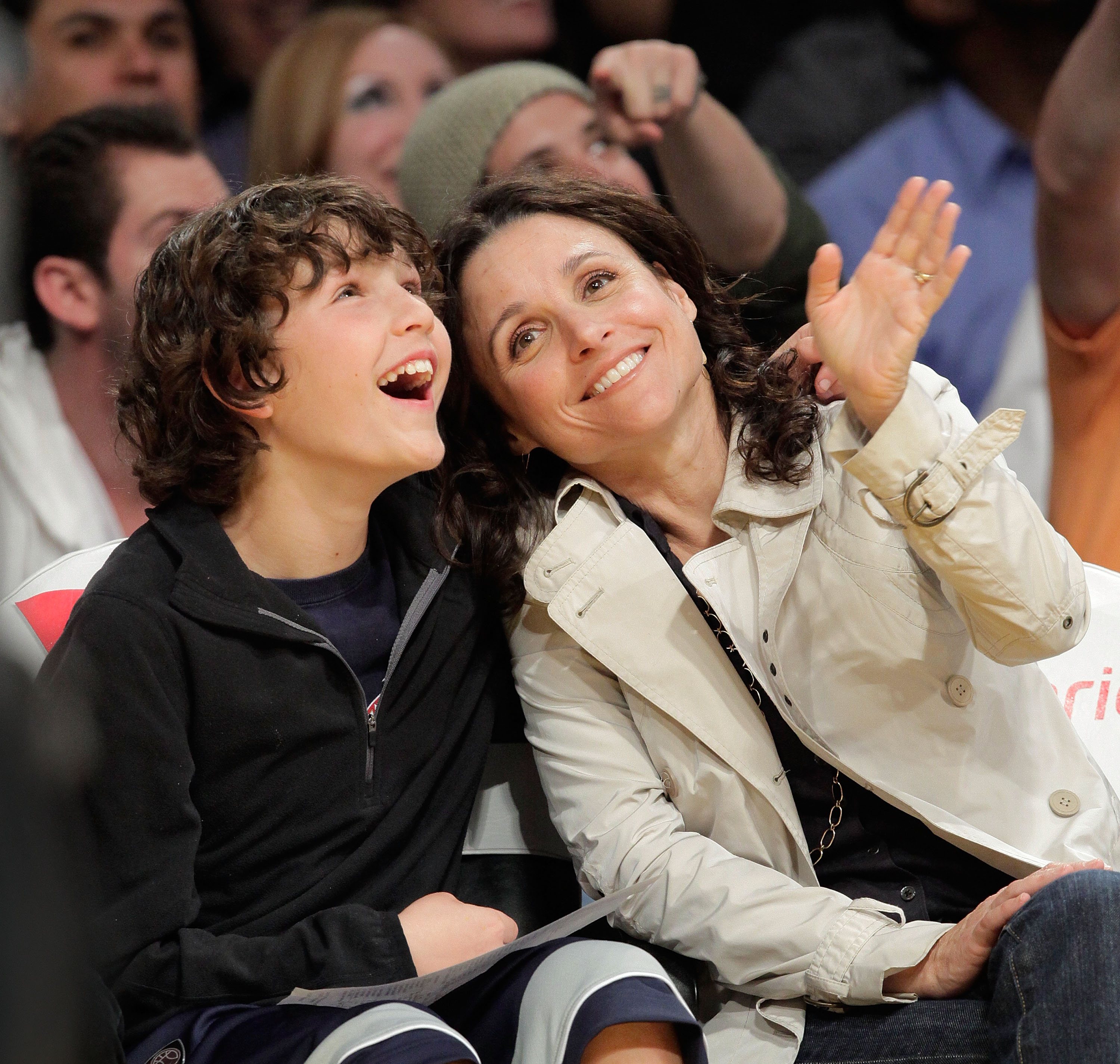 <p>"Veep" and "Seinfeld" star <a href="https://www.wonderwall.com/celebrity/profiles/overview/julia-louis-dreyfus-1190.article">Julia Louis-Dreyfus</a> brought son Charlie Hall, who was about 12 at the time, to see the New Orleans Hornets play the Los Angeles Lakers at the Staples Center in Los Angeles on Dec. 1, 2009. Keep reading to see "Moxie" star Charlie -- and big brother Henry -- as adults...</p>