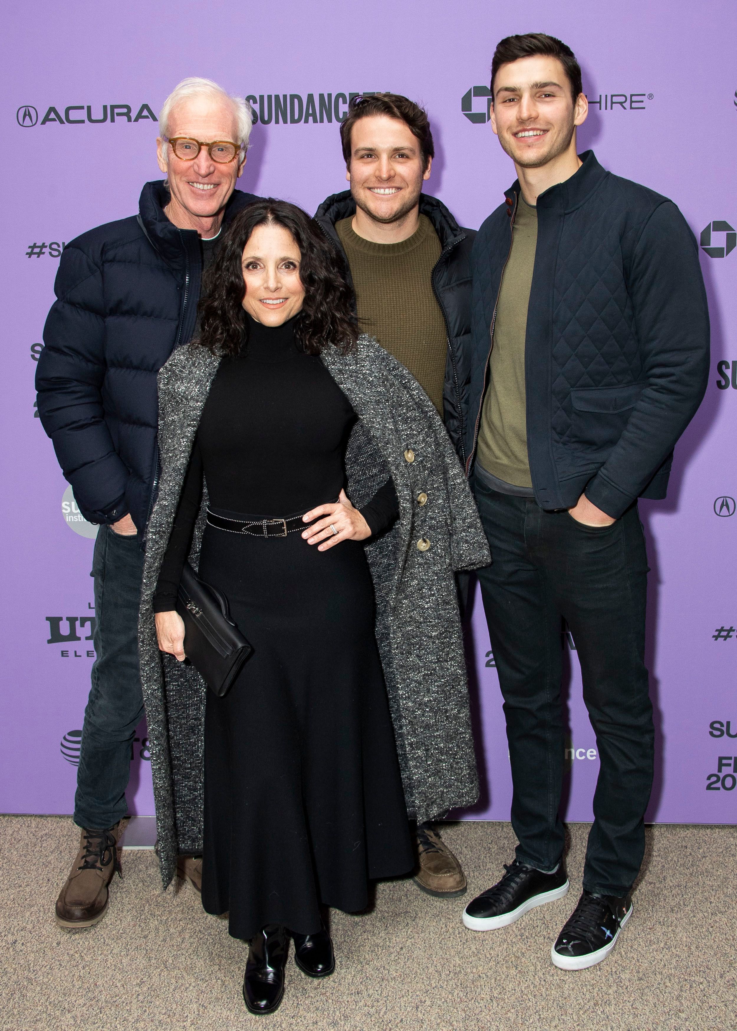 <p><a href="https://www.wonderwall.com/celebrity/profiles/overview/julia-louis-dreyfus-1190.article">Julia Louis-Dreyfus</a> and husband Brad Hall -- an actor, comedian, writer and former "Weekend Update" anchor on "Saturday Night Live" -- posed with their sons, musician Henry Hall (who was born in 1992) and Charlie Hall (who was born in 1997) at the premiere of "Downhill" during the 2020 Sundance Film Festival in Park City, Utah, on Jan. 26, 2020. Charlie -- a former basketball player at Northwestern University -- is now following in his parents' creative footsteps. In 2020, he wrote, directed and starred in the comedic web series <a href="https://www.youtube.com/watch?v=8lBkHD8_FRg">"Sorry, Charlie"</a> and in March 2021, he appeared as school mascot and pun-loving morning announcements student Bradley in Amy Poehler's Netflix film "Moxie."</p>
