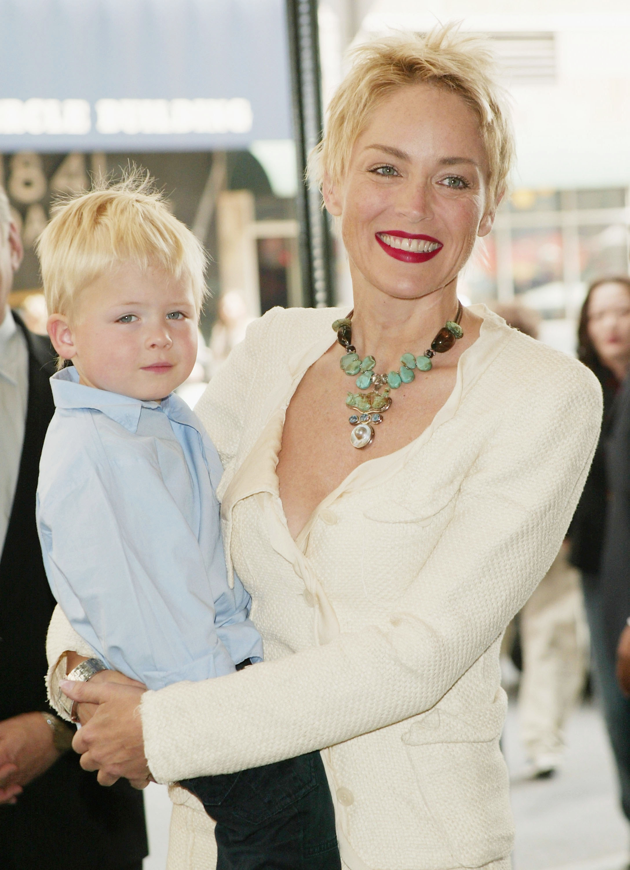<p>Sharon Stone brought 3-year-old son Roan Bronstein -- whose father is her second husband, former newspaper editor Phil Bronstein (their divorce was finalized in 2004) -- to the Concerned Parents For AIDS Research Spring Luncheon at the Mandarin Oriental Hotel in New York City on April 22, 2004.</p>