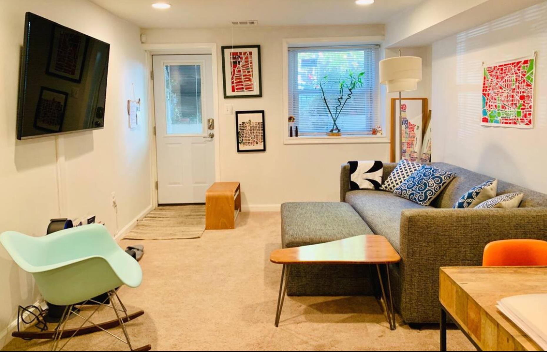 <p>This <a href="https://www.airbnb.co.uk/rooms/17944042">self-contained suite</a>, in an early 20th-century townhouse between Washington DC’s vibrant Columbia Heights and Park View neighborhoods, has a near-perfect rating on Airbnb – and it’s an absolute bargain at around $95 a night. You get a lot for the money, with a separate bedroom with queen bed and a living space with cozy sofa and well-equipped kitchenette. It has desk space and is accessed via its own entrance too.</p>