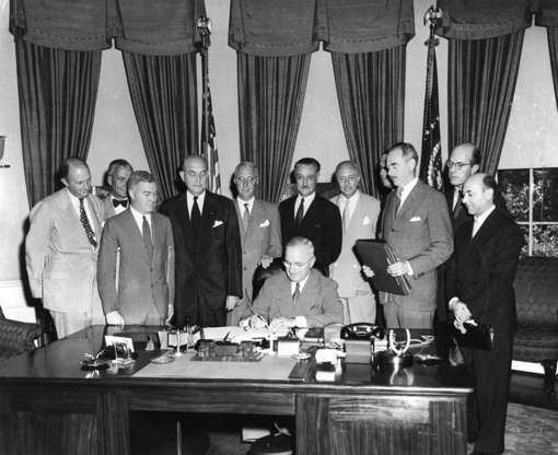 Slide 3 of 31: The North Atlantic Treaty was first signed by the United States, the United Kingdom, France, Italy, Belgium, Canada, Denmark, Iceland, Luxembourg, the Netherlands, Norway, and Portugal. NATO currently has 30 member states.