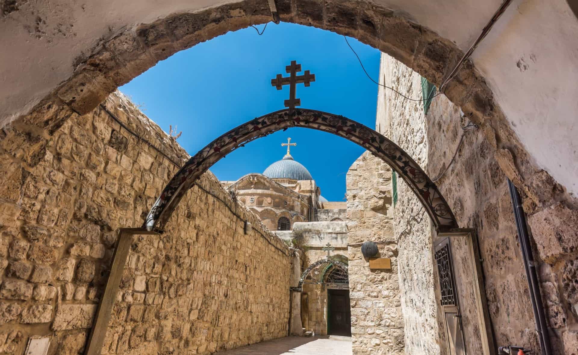 <p>The Via Dolorosa, which in Latin means the "Sorrowful Way," is a processional route in Old Jerusalem that represents the path Jesus would have taken under escort by Roman soldiers on the way to his crucifixion. The byway is marked by nine Stations of the Cross.</p>