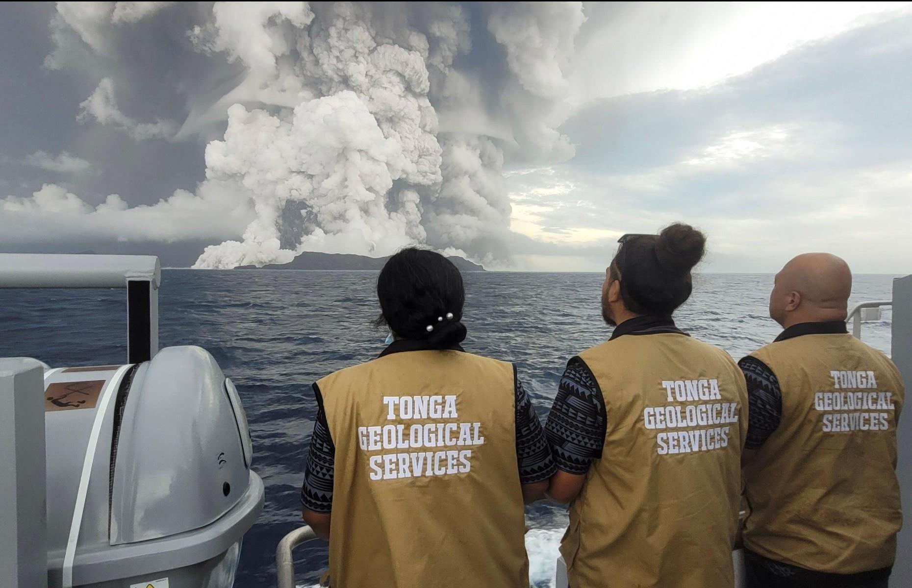 <p>Tonga Geological Services had been observing and monitoring Hunga Tonga–Hunga Ha‘apai since the eruption began on 20 December 2021, but it wasn't until 15 January 2022 that the climatic blast came, causing probably <a href="https://en.wikipedia.org/wiki/2022_Hunga_Tonga_eruption_and_tsunami#Tsunami">the largest volcanic eruption in the 21st century</a>. It triggered tsunamis in Tonga, Fiji, Samoa, Vanuatu, New Zealand, Japan, the US and South America. At least three people are known to have died and the island was left cut off from the world for more than a week.</p>