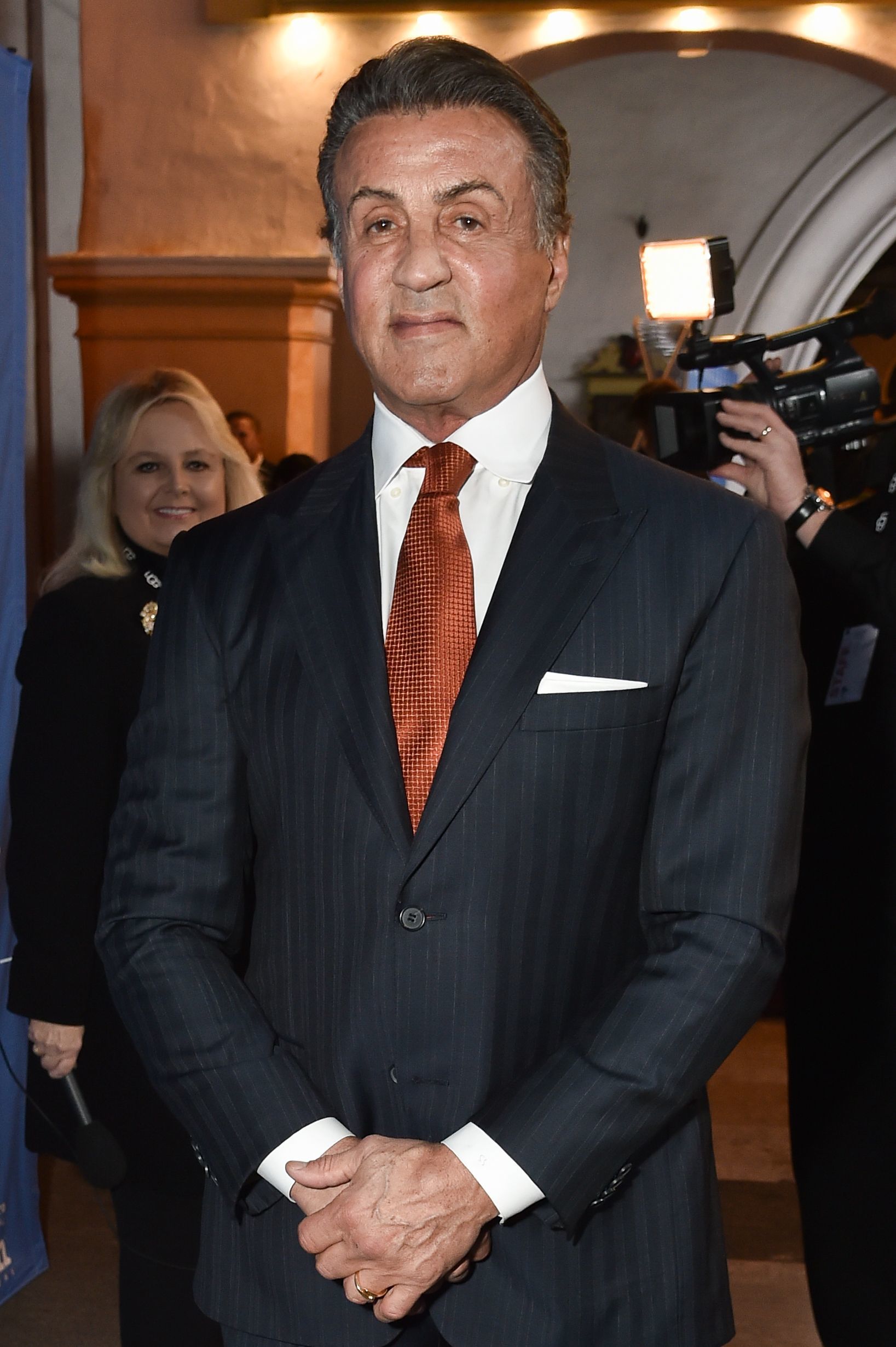 <p>We'll say this much: We assumed that Sylvester Stallone would be a "smooth" guy, but we didn't necessarily think he'd be physically smooth. Good genes, maybe? The iconic actor sported nary a wrinkle during the 31st Annual Santa Barbara International Film Festival in February 2016.</p>