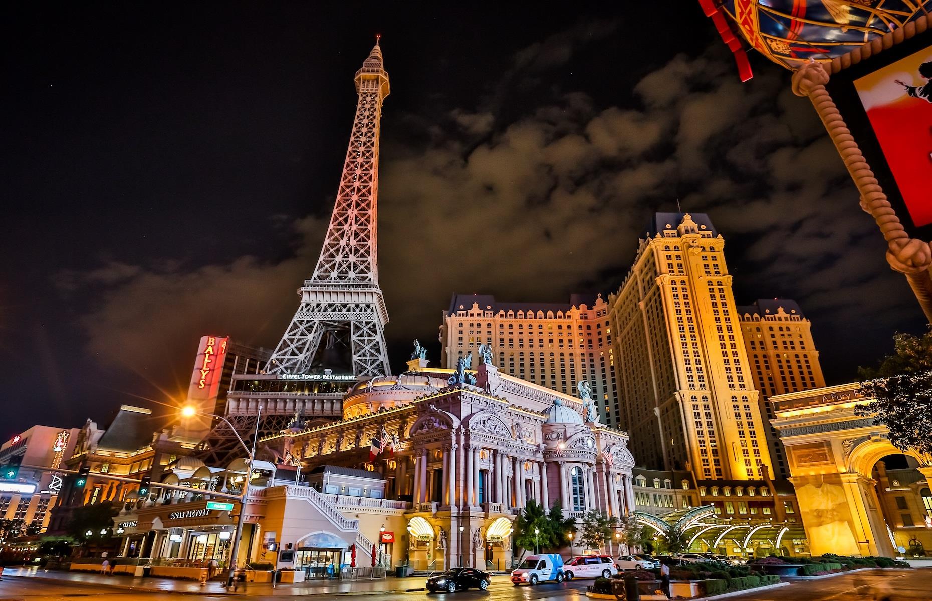 <p>There’s a definite sense of joie de vivre about this well-known Las Vegas landmark, which opened in 1999, bringing a little Parisian charm to the Strip. Covering 24 acres, the resort features 2,916 guestrooms, an 85,000-square-foot (7,896sqm) casino and replicas of landmarks, including a 50-story Eiffel Tower, Arc de Triomphe, façades of the Louvre and the Paris Opera House, as well as its 34-story hotel tower which emulates the Hôtel de Ville. Go up the tower for one of the top views of Sin City.</p>