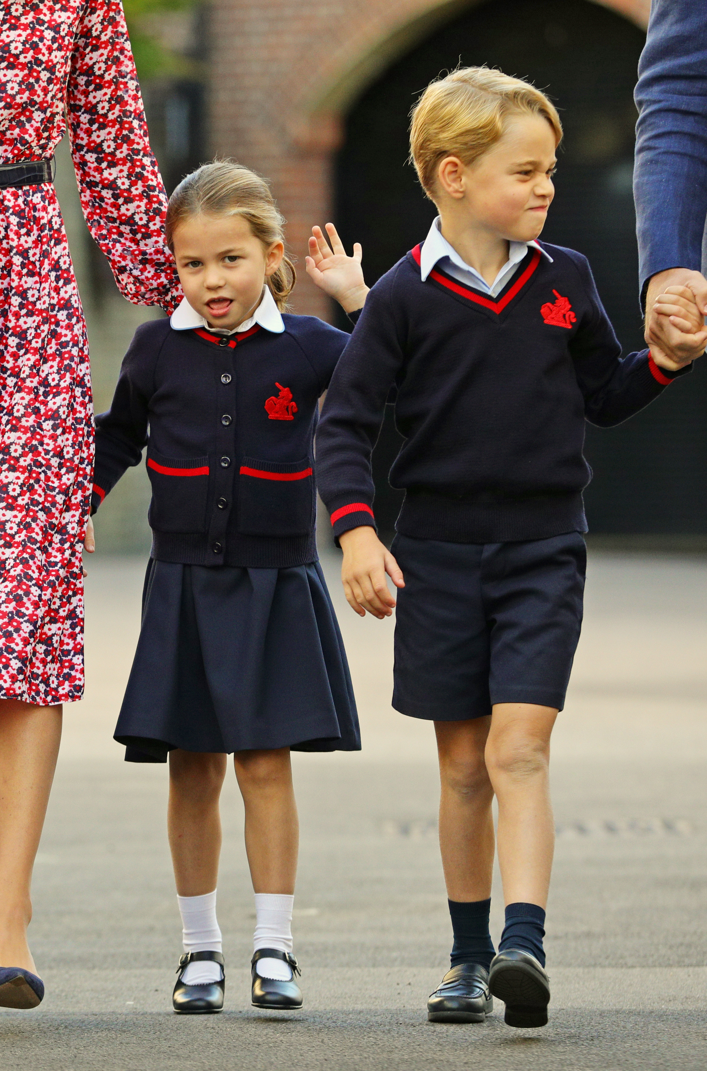 <p>Princess Charlotte -- who's known as "Charlotte Cambridge" among her new classmates -- arrived for her first day of school at Thomas's Battersea in London alongside big brother Prince George and their parents, <a href="https://www.wonderwall.com/celebrity/profiles/overview/duchess-kate-1356.article">Duchess Kate</a> and <a href="https://www.wonderwall.com/celebrity/profiles/overview/prince-william-482.article">Prince William</a>, on Sept. 5, 2019.</p>