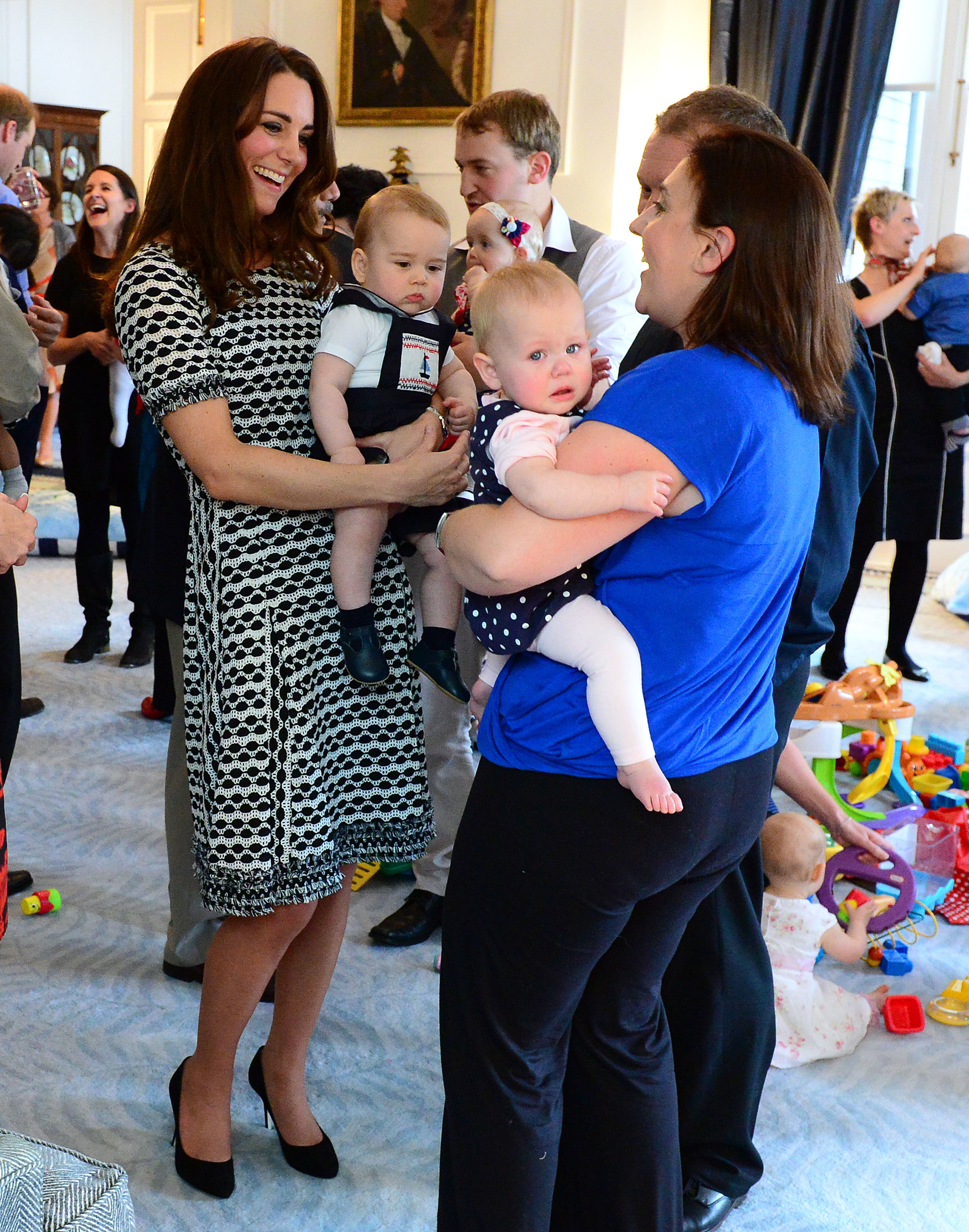 <p><a href="https://www.wonderwall.com/celebrity/profiles/overview/duchess-kate-1356.article">Duchess Kate</a> and Prince George of Cambridge attended a Plunkett's Parent's Group playdate at Government House in Wellington, New Zealand, on April 9, 2014, during a royal tour Down Under.</p>