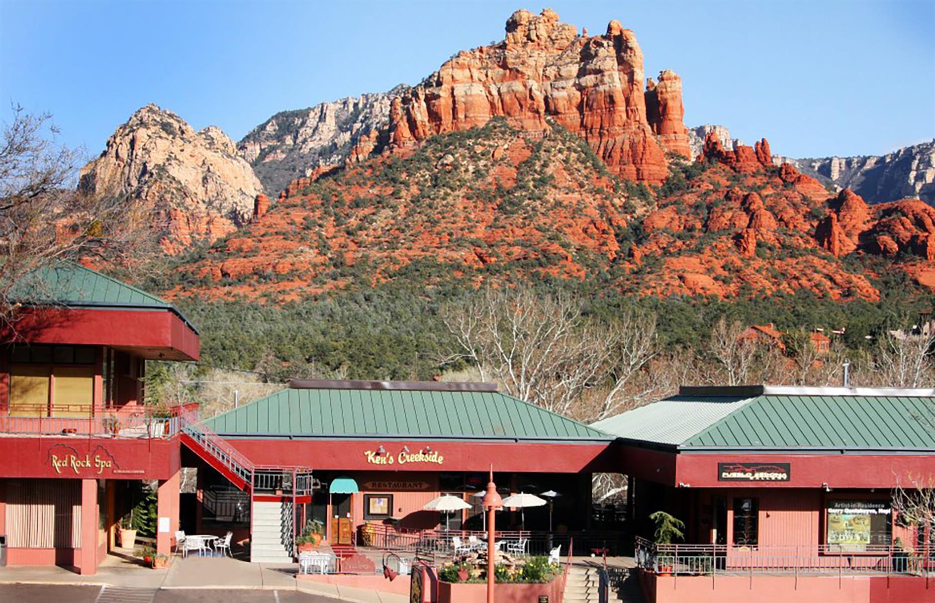 <p>Patio seating and a dog menu make this <a href="https://creeksidesedona.com/">one of Arizona's most pet-friendly restaurants</a>, but it's also one of its <a href="https://www.yelp.com/biz/creekside-sedona-sedona">most memorable</a> thanks to its position on Oak Creek. From here, you get spectacular red rock views, served alongside a locally sourced, ever-changing menu. Expect healthy breakfasts like granola and yogurt, hummus and quinoa tabbouleh for lunch, as well as soups, salads and breakfast burritos. The dog menu has cheese omelets, venison and dog-friendly cookies too. Don't walk out without a bottle of the chef's own hot sauce.</p>