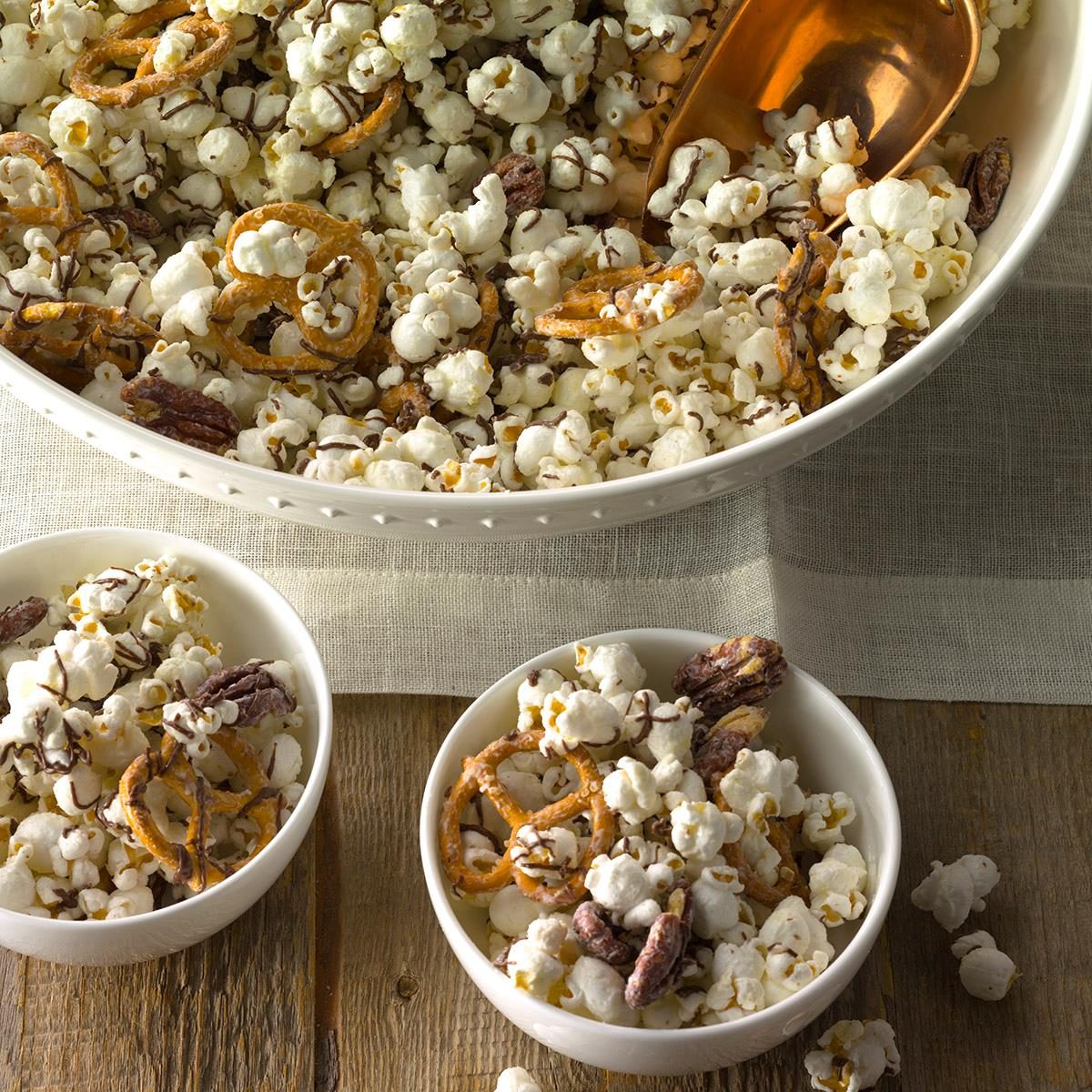 <p>For a bake sale last year, I wanted to try something different. I’d seen chocolate popcorn in a candy shop and thought I’d try making it. This recipe was a great success. —Mary Schmittinger, Colgate, Wisconsin</p> <div class="listicle-page__buttons"> <div class="listicle-page__cta-button"><a href='https://www.tasteofhome.com/recipes/striped-chocolate-popcorn/'>Go to Recipe</a></div> </div>