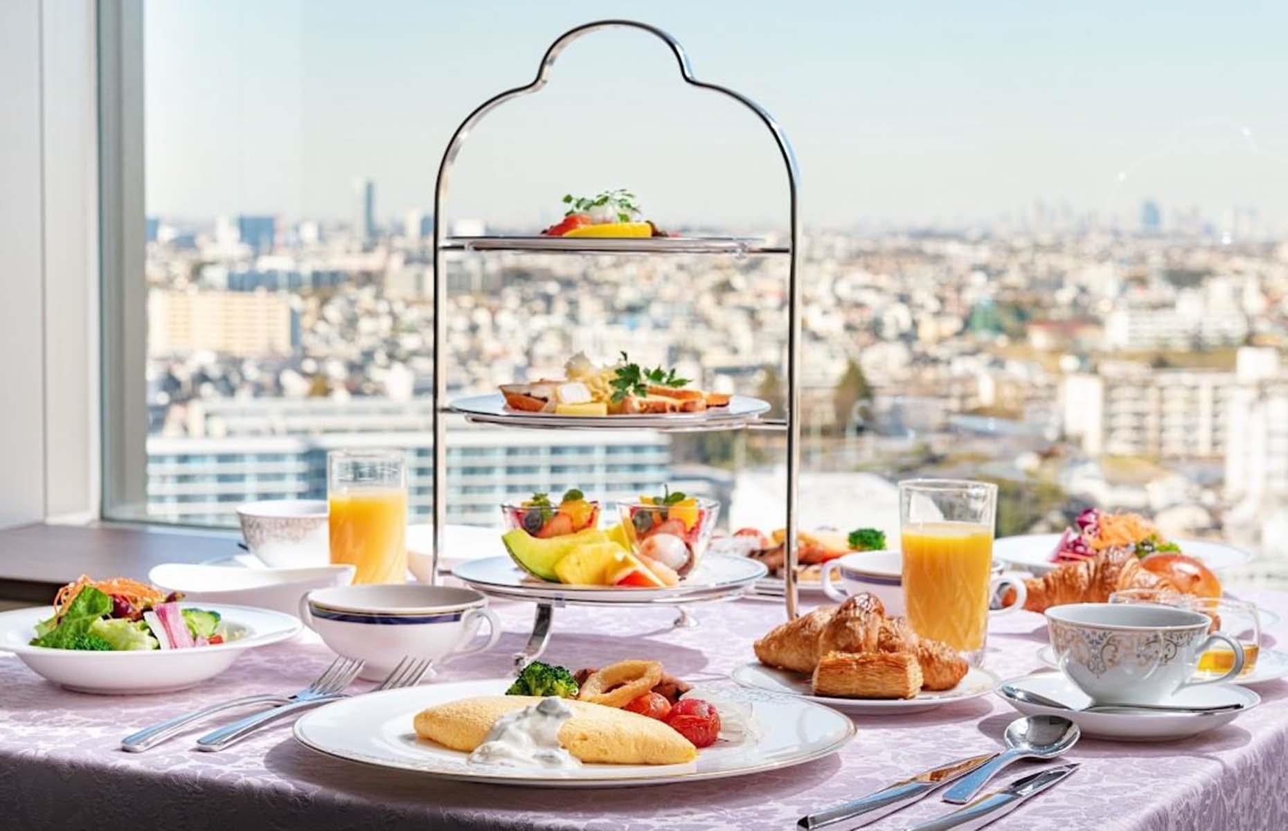 <p>In Japan’s second-largest city, <a href="https://www.marriott.co.uk/hotels/travel/tyoys-yokohama-bay-sheraton-hotel-and-towers/">The Sheraton Yokohama Bay</a> provides breakfast for its guests at an extra cost. This allows you plenty of choice though, as there are three different breakfast spots within the hotel. The main option is Compass, an all-day dining restaurant with a global buffet of seasonal salads, pastries, cloud-like omelets and unlimited combinations. They also offer a Kanagawa breakfast, placing a spotlight on dishes and ingredients eaten traditionally across the prefecture. If you’re in a hurry, grab a drink and a quick bite at Seawind coffee house or Dorer bakery.</p>