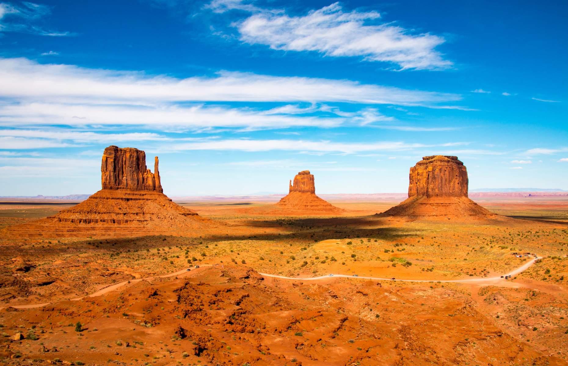 <p>With its sandstone buttes towering up to 1,000 feet (305m) above the valley floor, Monument Valley is unbelievably beautiful. The otherworldly landscape, which actually sits on the Utah-Arizona state border, is part of the <a href="https://navajonationparks.org/tribal-parks/monument-valley/">Navajo Nation</a>, a 16 million-acre region which is home to around 250,000 members of the Navajo tribe. Today, visitors can enjoy guided tours from Navajo operators, sample traditional cuisine and peruse local crafts within easy reach of the park’s visitor center. You can even camp out here if you wish (although you’ll need to obtain a permit in advance). </p>  <p><a href="https://www.loveexploring.com/galleries/114695/what-to-see-in-americas-national-parks-free-national-park-days-2022?page=1"><strong>Discover all the things you can see in America's national parks for free</strong></a></p>