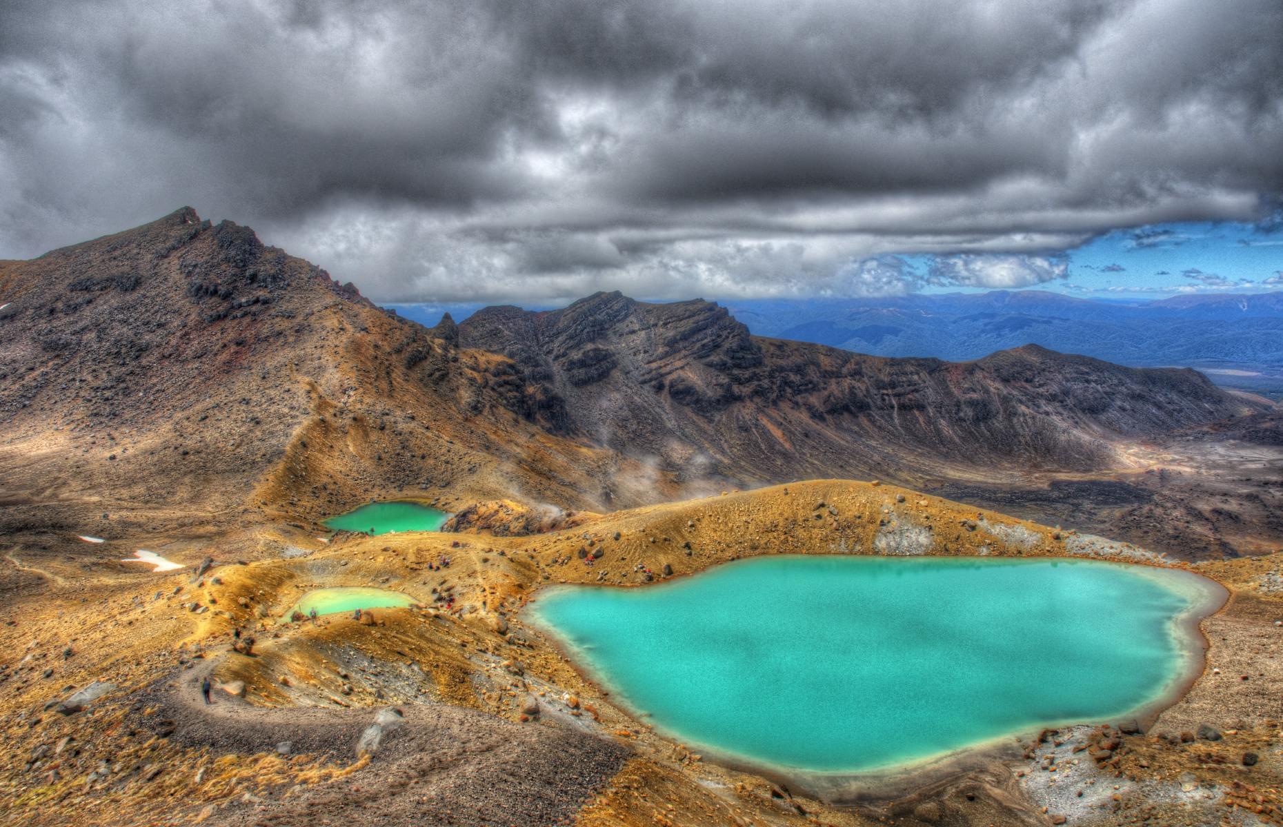 <p>The central North Island region features the one-day Tongariro Alpine Crossing. Famed for its views of magnificent lava fields, smoking craters, volcanic lakes and Mount Ngauruhoe (known as Mount Doom in <em>The Lord of the Rings</em>), it's lauded as one of the world's best one-day hikes. In winter, the track is covered in snow and ice. The hike takes six to eight hours to complete and covers around 12 miles (19.4km). Note that it's a point-to-point hike, so travellers are advised to arrange pick-up at the end of the trail.</p>