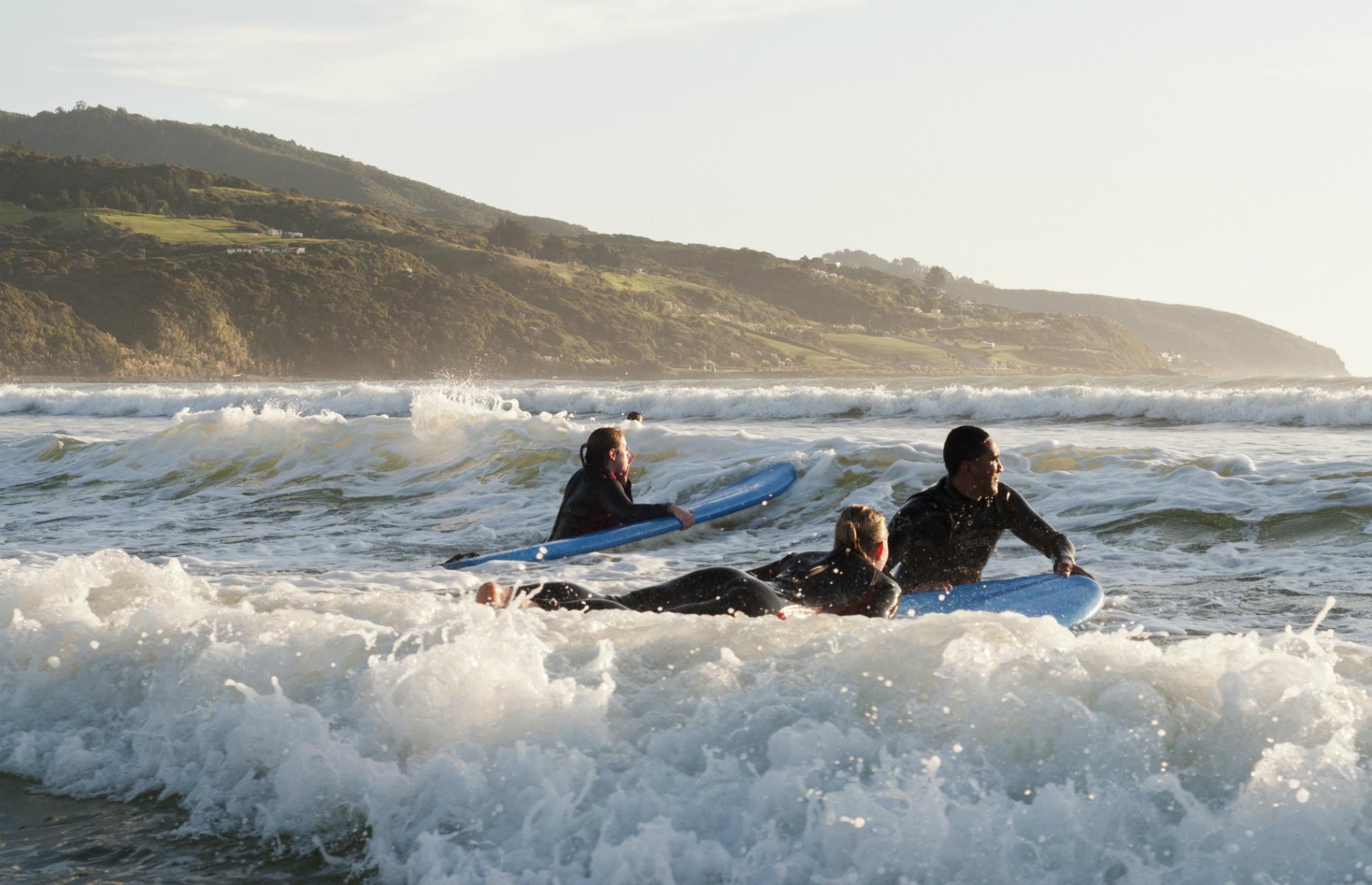 <p>The 1966 surf classic <em>Endless Summer</em> was filmed in Raglan and it’s a popular spot with surfers. The long peeling left-hand break at world-famous Manu Bay (five miles, or 8km, from Raglan) can get a little crowded, so Ngarunui (Ocean) Beach might be a better choice for beginners.</p>