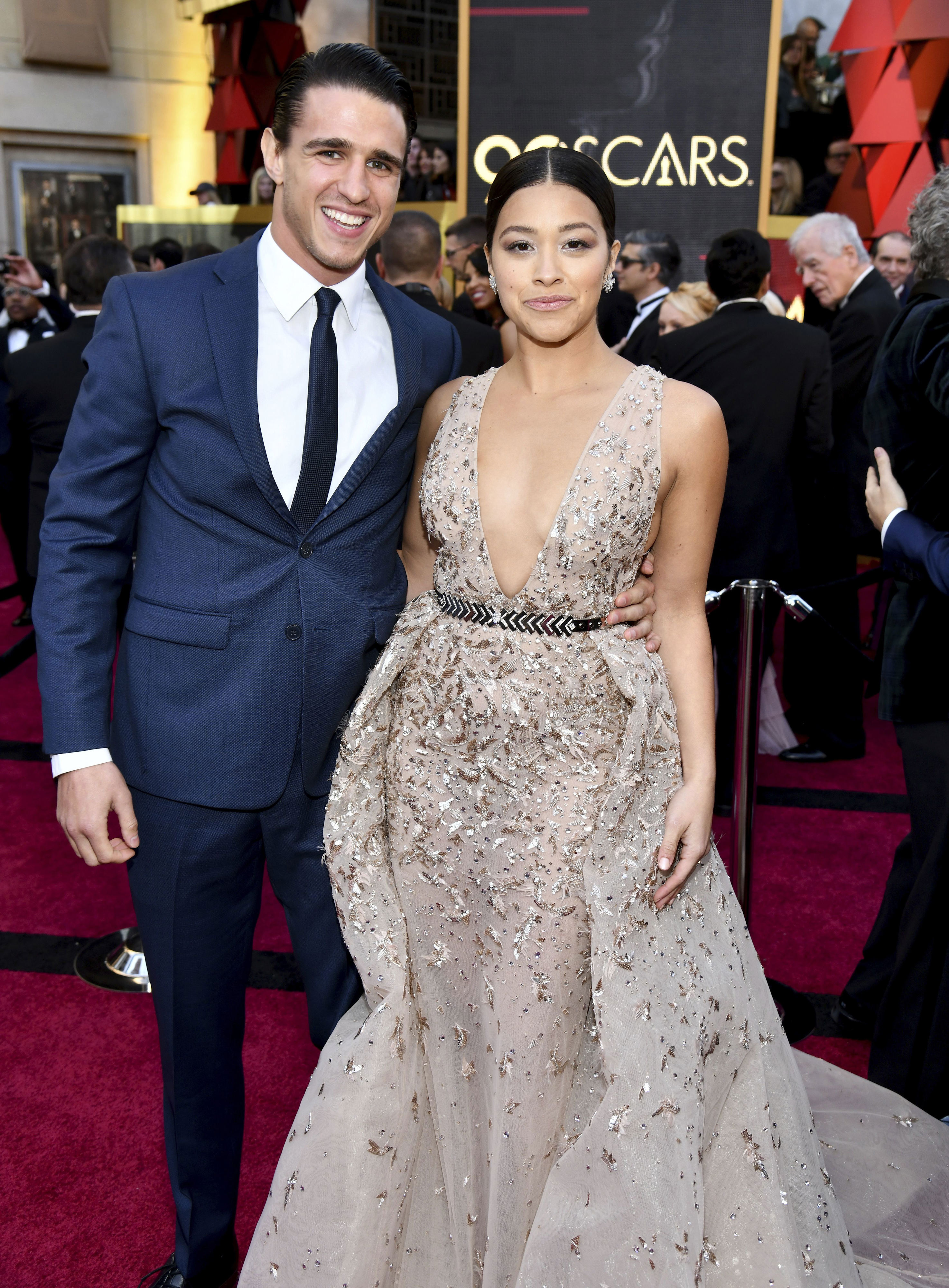 <p>"Jane the Virgin" star Gina Rodriguez met her husband, actor and Muay Thai fighter Joe LoCicero, at work in 2016. "I met [him] on the set of 'Jane.' So 'Jane' gave me a lot of things -- not only an amazing life and a dream come true, but they gave me my love, the love of my life," she said on "The Tonight Show Starring Jimmy Fallon" in January 2019. "So he came onto 'Jane.' He was playing Don Quixote, the stripper. … He came on as a stripper that my mother hired for my bachelorette party and Jane is, like, super-against it and super-terrified and just, like, doesn't know what to do with all that. But Gina does! I was like, 'Hey, hold on one second there.' But actually it was a little different. I met him like six months later in the boxing gym after we shot together, and it was the boxing gym that brought it together."</p>