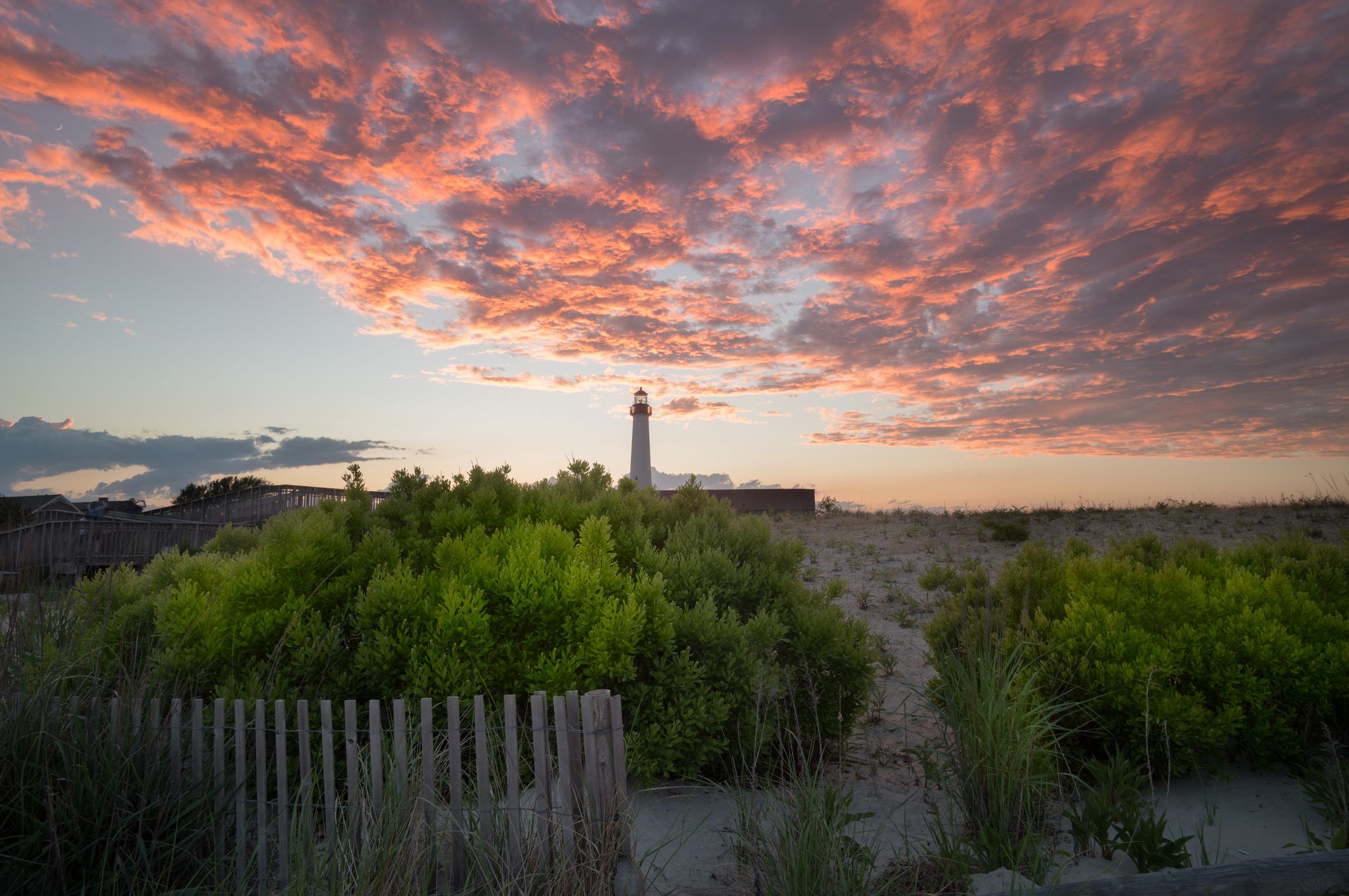 <p>One of the best things about vacations to Cove Beach in Cape May is the lighthouse. The historic structure still lights up the beach to create oceanfront enchantment each evening. It's a charming footnote to a full day of swimming, hunting seashells, and exploring the dunes for the kids. What's more, the entire New Jersey town and seaside resort — located at the end of the Cape May Peninsula — is a National Historic Landmark thanks to its exceptionally well-preserved Victorian buildings, built mainly during the late 19th century. Hotel accommodations in Cape May can get pricey, but with a bit of digging and advance planning, reasonably priced rentals can be found. </p><p><b>Related:</b> <a href="https://blog.cheapism.com/us-lighthouses-14085/">18 Spectacular Lighthouses to See Across America</a></p>