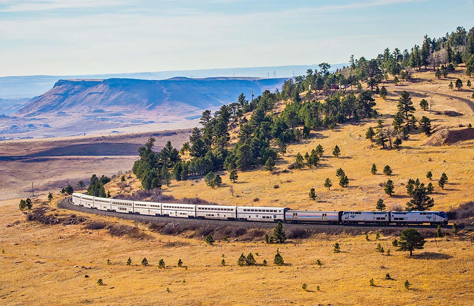 <p>Often dubbed the ultimate cross-country rail trip by enthusiasts, <a href="https://www.amtrak.com/california-zephyr-train">this epic 2,438-mile (3,924km), 51-hour journey</a> between Chicago and San Francisco is undeniably breathtaking. From the majestic mountain ranges of the Rockies and the Sierra Nevada to the bright-red hues of Utah’s deserts and the seemingly endless plains of Nebraska, expect fabulous scenery from start to finish. </p>