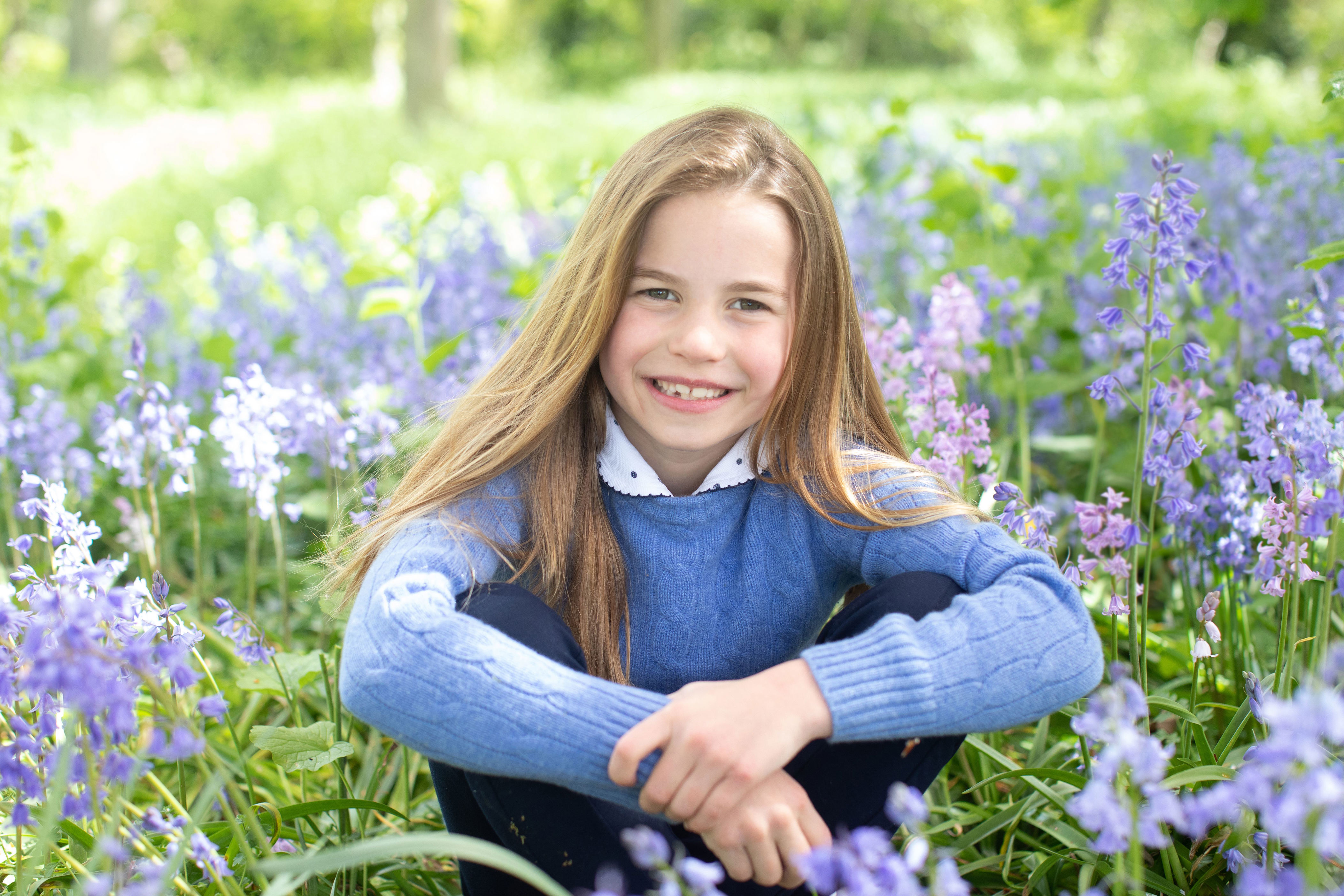 <p>Princess Charlotte posed in a field of bluebells in a portrait taken by her mother, <a href="https://www.wonderwall.com/celebrity/profiles/overview/duchess-kate-1356.article">Duchess Kate</a>, near their country home, Anmer Hall, in Norfolk, England, the weekend before her 7th birthday -- May 2, 2022.</p>