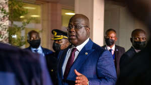 Le président de la RDC Félix Tshisekedi à Kinshasa le 20 février 2022.