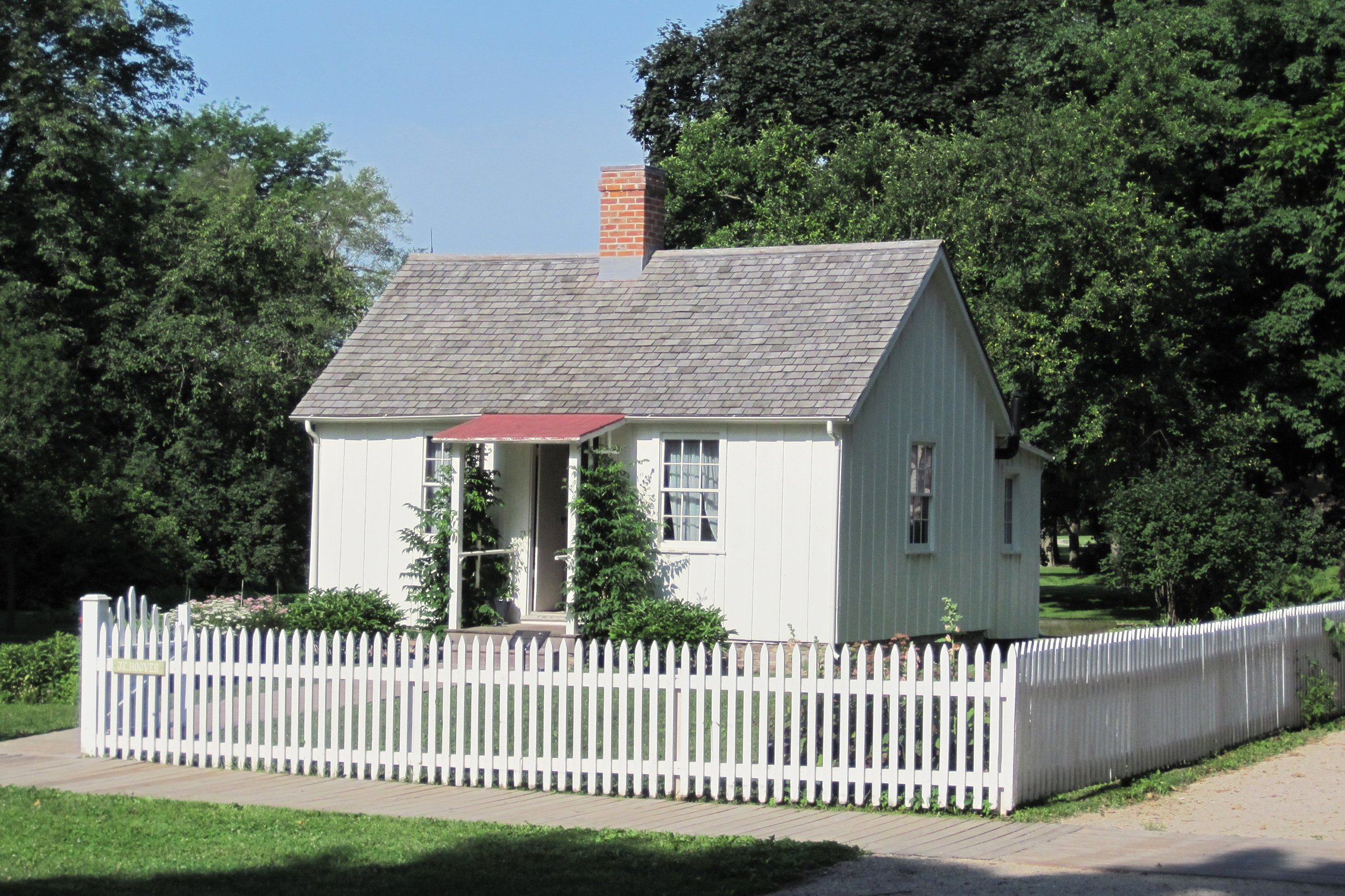 <p>Built in 1874, a small white-picket-fence cottage in West Branch, Iowa, was President Herbert Hoover's birthplace and childhood home until he turned 11. The <a href="https://www.nps.gov/heho/index.htm">historic site</a> includes his father's blacksmith shop, a schoolhouse, and the president's gravesite. There's no fee to visit, but entrance to the Herbert Hoover Presidential Library and Museum costs $3 to $10.</p>