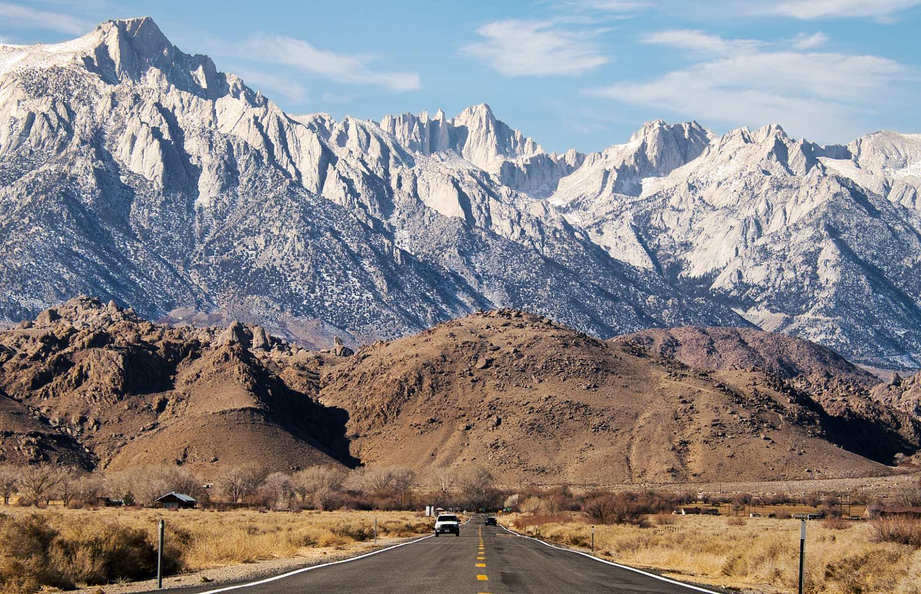<p>One route that’s not to be missed in the Golden State is this beguiling journey between Lee Vining and Lone Pine, which follows Highway 395 as it winds its ways through the Sierras. The 155-mile (250km) trip could be completed in a few hours, but you’ll want to leave at least a day or two to explore. Starting at the town of Lee Vining, which sits on the shores of Mono Lake, make sure you have a wander around this spellbinding lake and get a look at its mysterious limestone tufas before strapping in and hitting the road. </p>