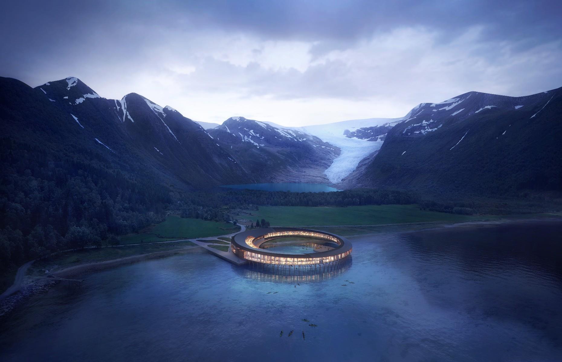 The hotel's design is inspired by a “fiskehjell”, a wooden structure used to dry out fish, as well as traditional fishermen's homes. And it looks especially striking against its mountain backdrop. Beyond ogling the hotel and surrounding landscapes, guests can relax at the two-story spa or get involved with activities, from sailing on the fjords in summer to cross-country skiing in winter.