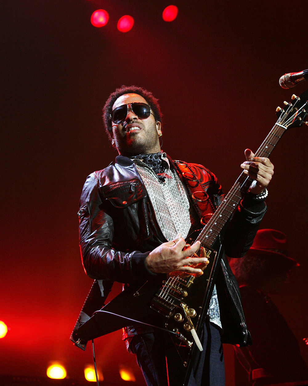 <p>Lenny Kravitz performs in concert at Le Zenith in Paris on July 2, 2008. He was touring through Europe.</p>