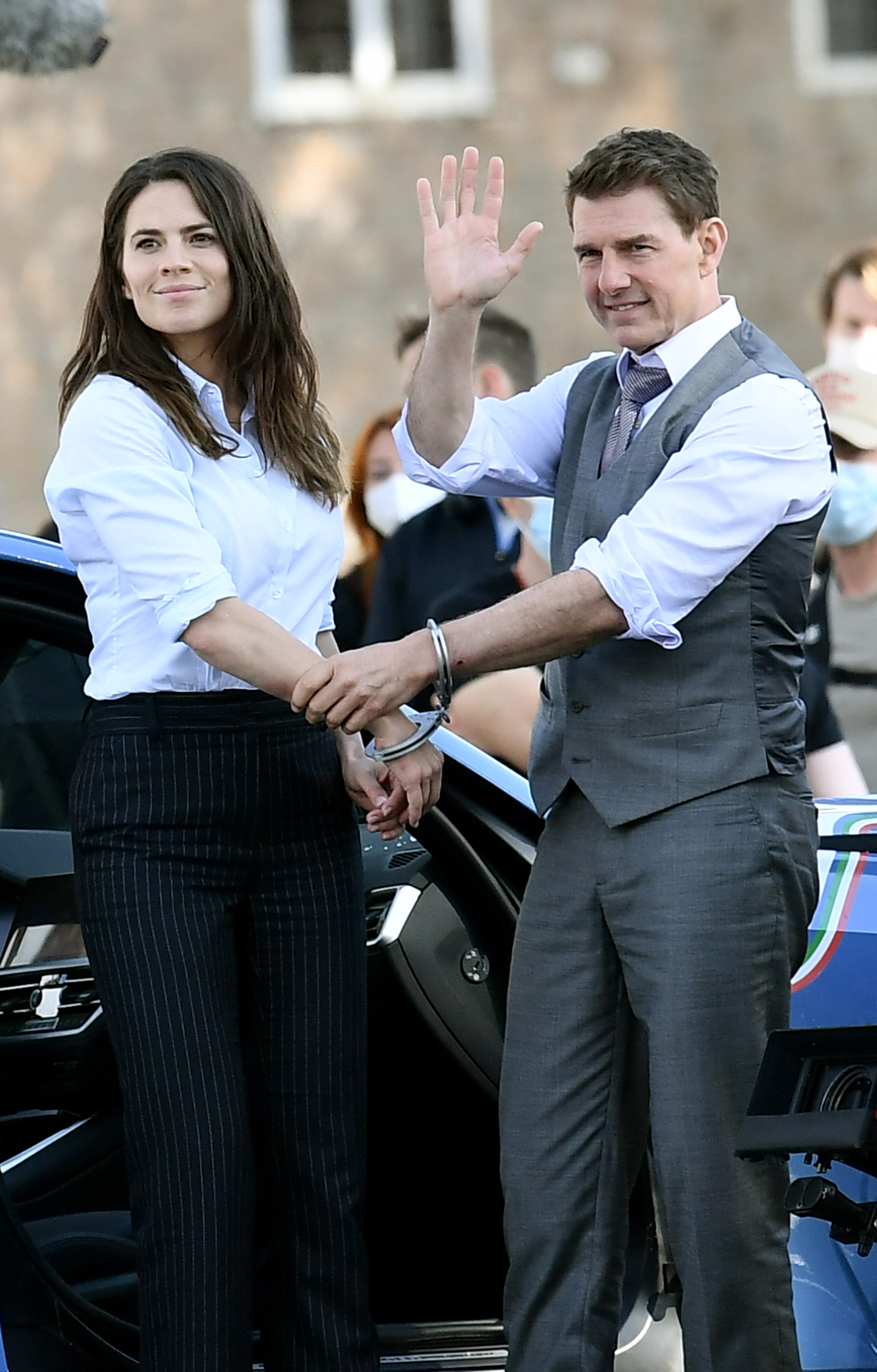 <p>In 2020, Tom Cruise was rumored to be getting closer with actress Hayley Atwell as they filmed "Mission: Impossible -- Death Reckoning Part One" amid the coronavirus pandemic, though neither has confirmed nor denied reports of romance. They're seen here filming in Rome that October. They were later seen together off-set at the <a href="https://www.wonderwall.com/celebrity/photos/wimbledon-tennis-championships-2021-all-the-celebs-and-royals-who-attended-474221.gallery">Wimbledon tennis championships</a> in London in July 2021.</p>