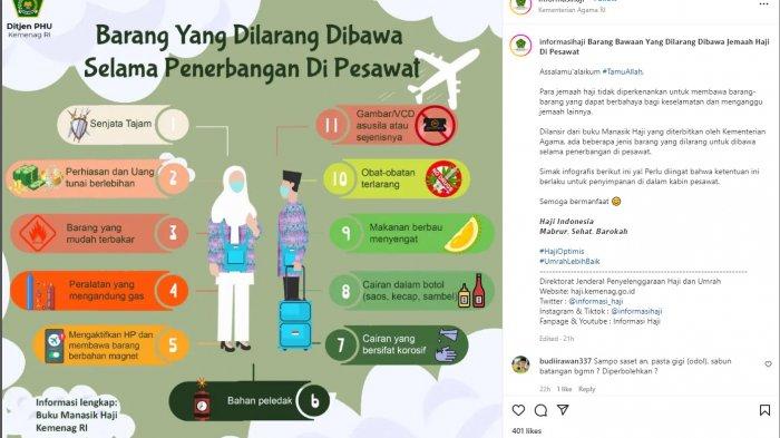 Calon Jemaah Haji 2023, Catat Nih 12 Barang yang Tidak Boleh Dibawa