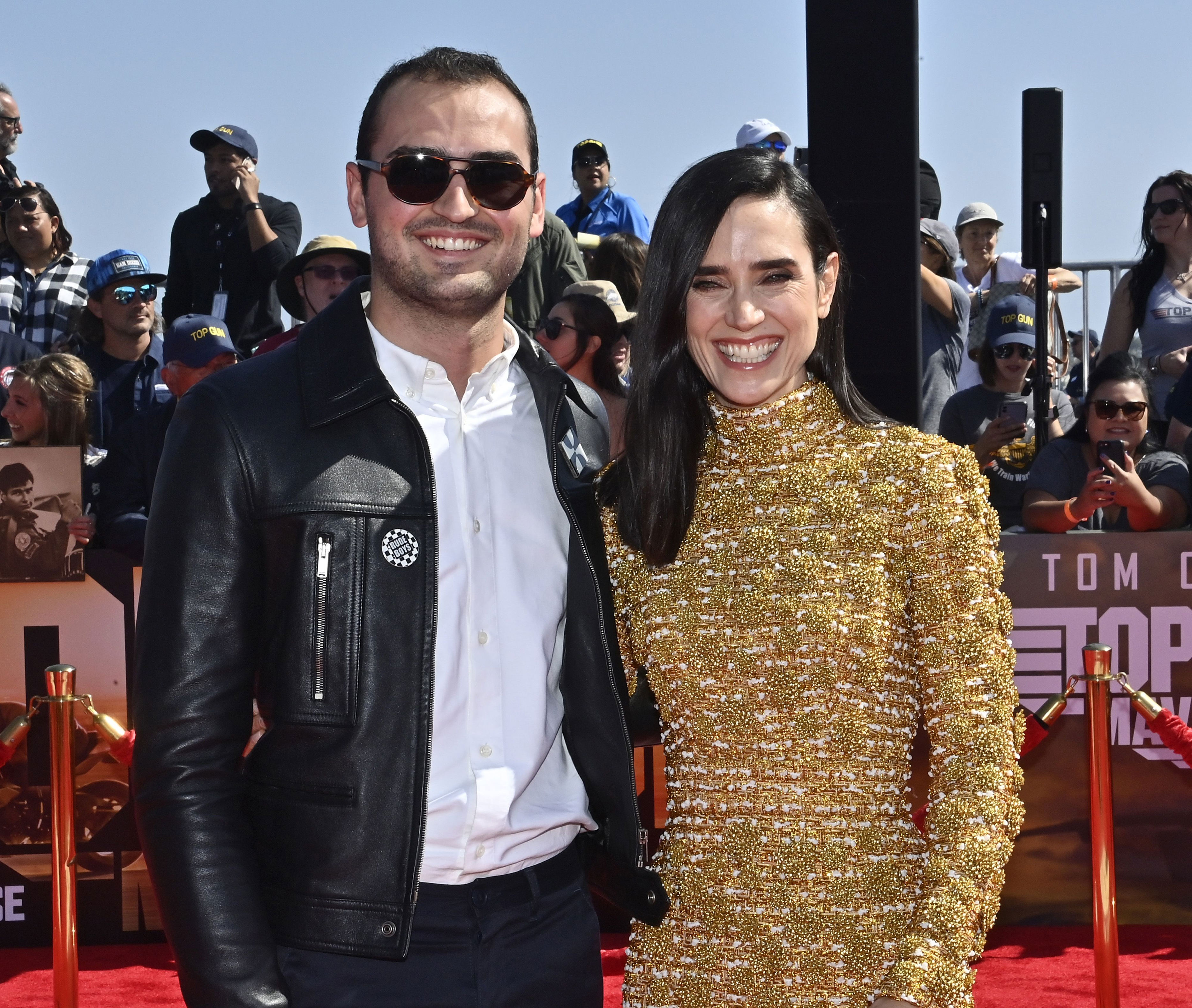 <p>Jennifer Connelly posed on the red carpet with son Kai Dugan (who was born in 1997) at the premiere of her movie "Top Gun: Maverick" in San Diego on May 4, 2022. Keep reading to see her younger son, Stellan Bettany, as an adult...</p>