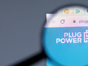 Plug Power logo on computer screen. PLUG stock.
